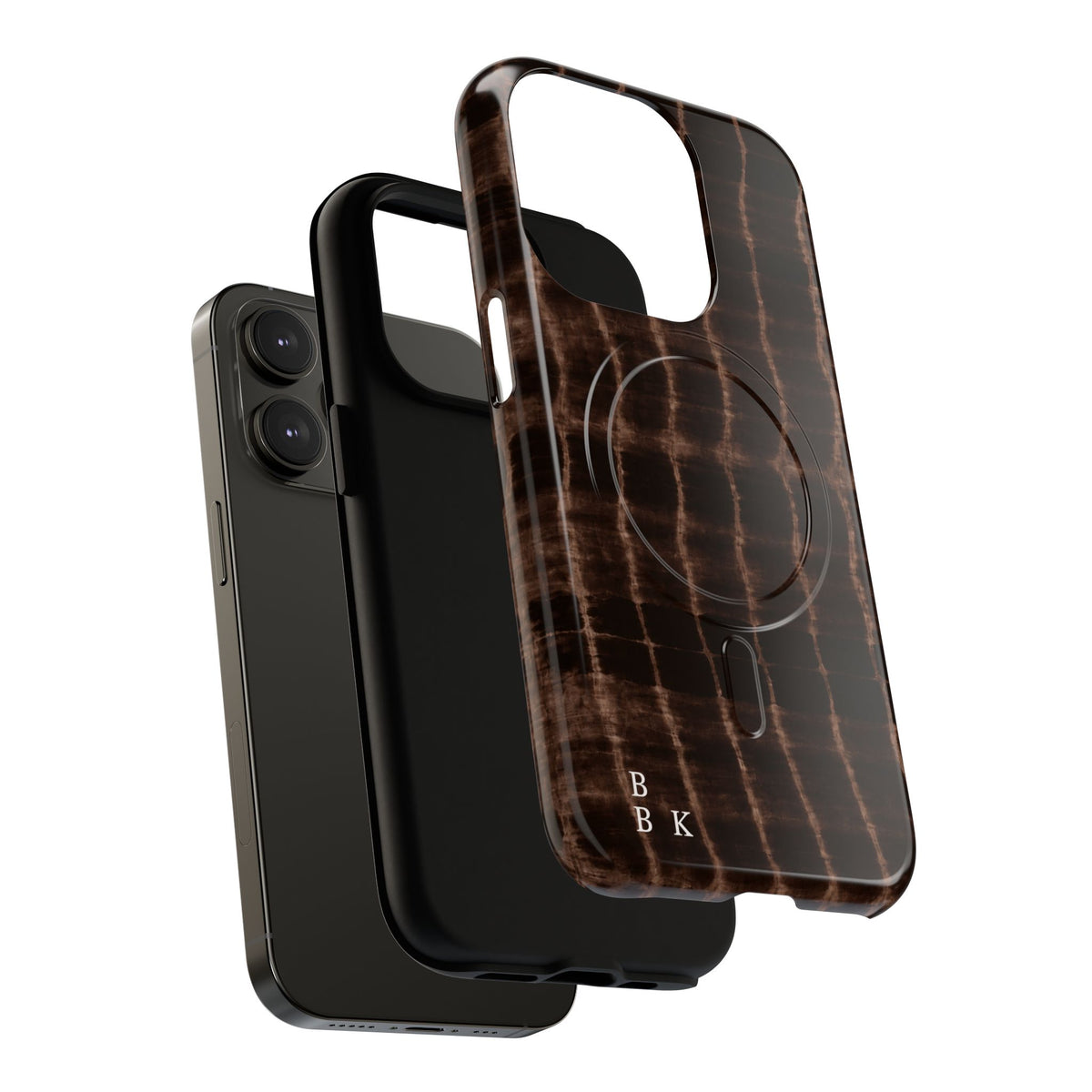 MagSafe Phone Case — Brown Croc Pattern Tough Magnetic Case