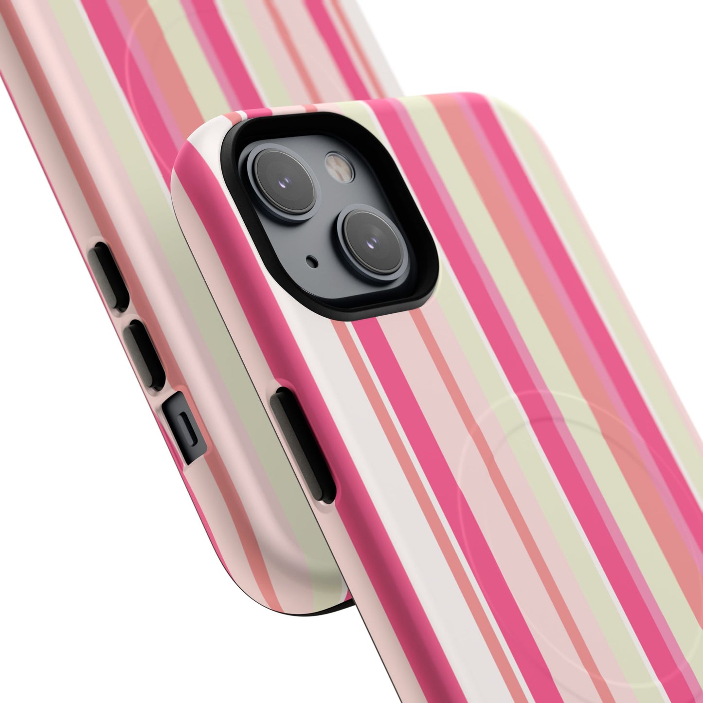 Magnetic Tough Case — Pink Striped Phone Cover (MagSafe Compatible)
