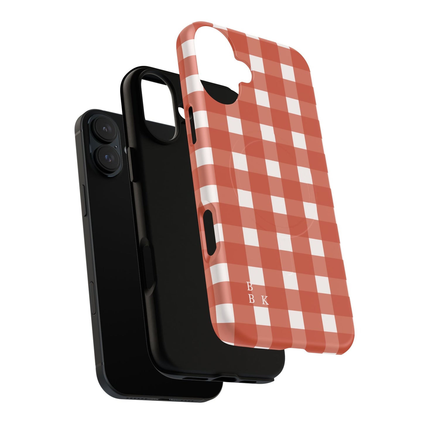 Burnt Orange Gingham Tough Magnetic Phone Case — Plaid Protective iPhone Cover
