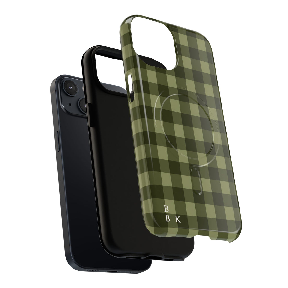 Green Buffalo Plaid Magnetic Phone Case — Tough Protective MagSafe-Compatible Case