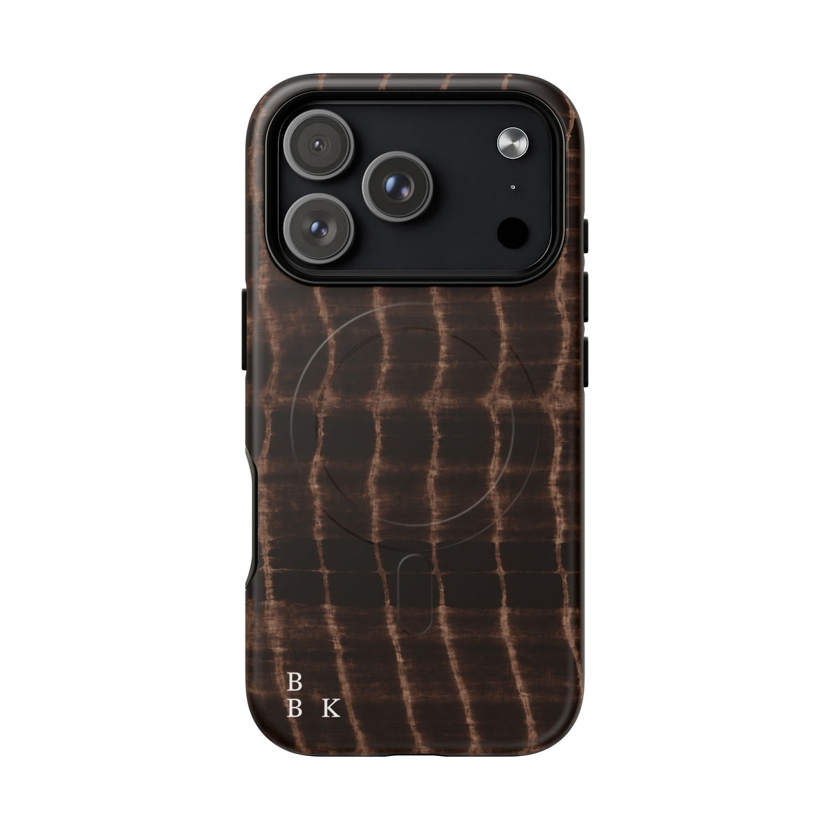 MagSafe Phone Case — Brown Croc Pattern Tough Magnetic Case