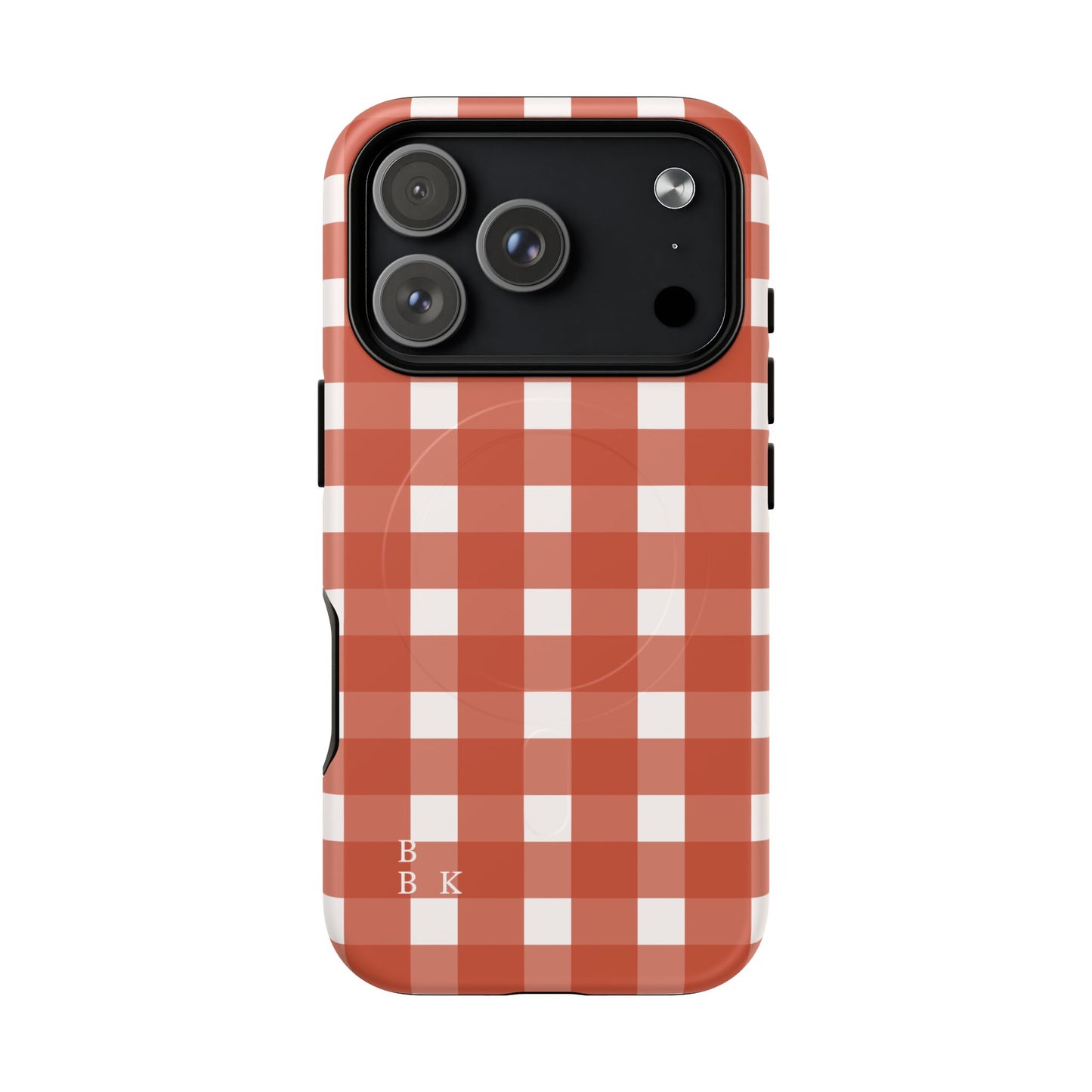 Burnt Orange Gingham Tough Magnetic Phone Case — Plaid Protective iPhone Cover