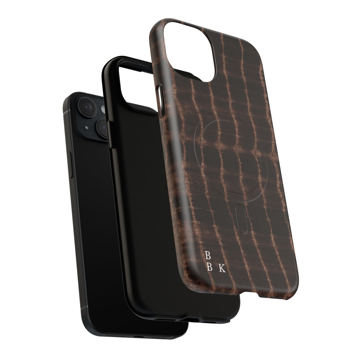 MagSafe Phone Case — Brown Croc Pattern Tough Magnetic Case