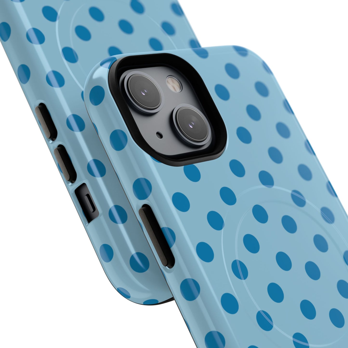 Blue Polka Dot Magnetic Phone Case — Tough Protective iPhone Cover
