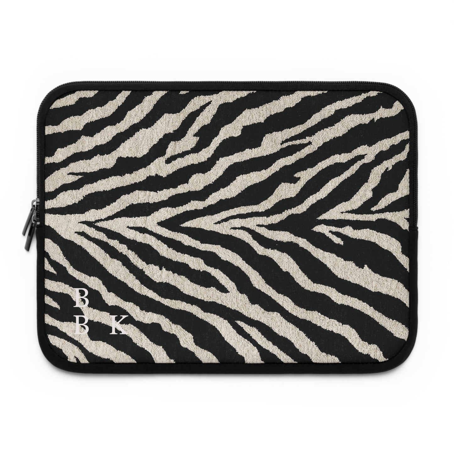 Zebra Print Laptop Sleeve with Monogram
