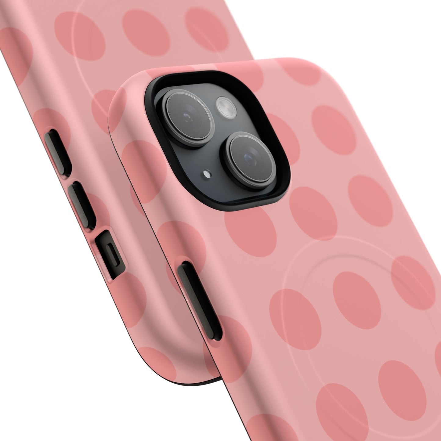 Magnetic Phone Case — Pink Polka Dot Tough Protective Cover