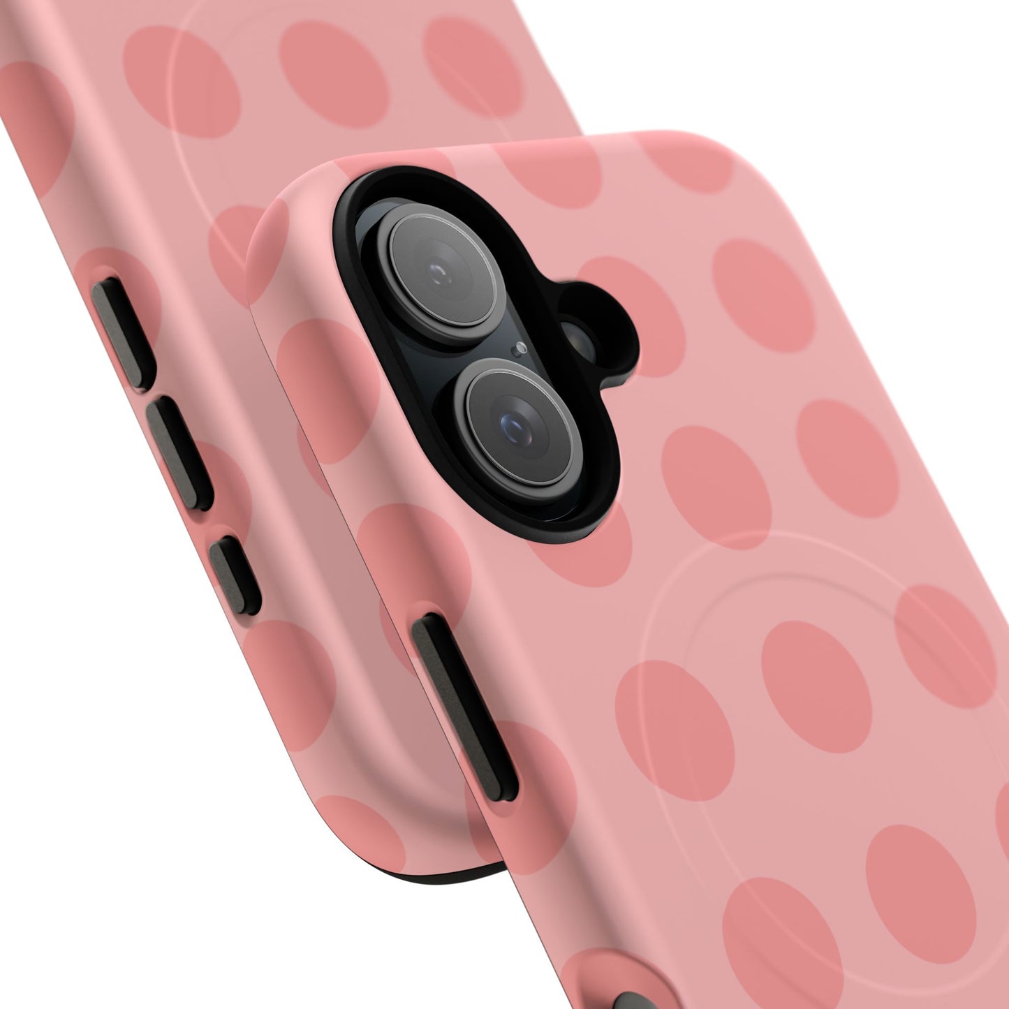 Magnetic Phone Case — Pink Polka Dot Tough Protective Cover