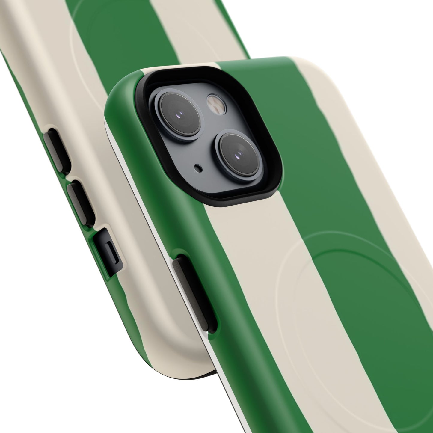 Green Stripe Tough Magnetic Phone Case — Custom Monogram BBK