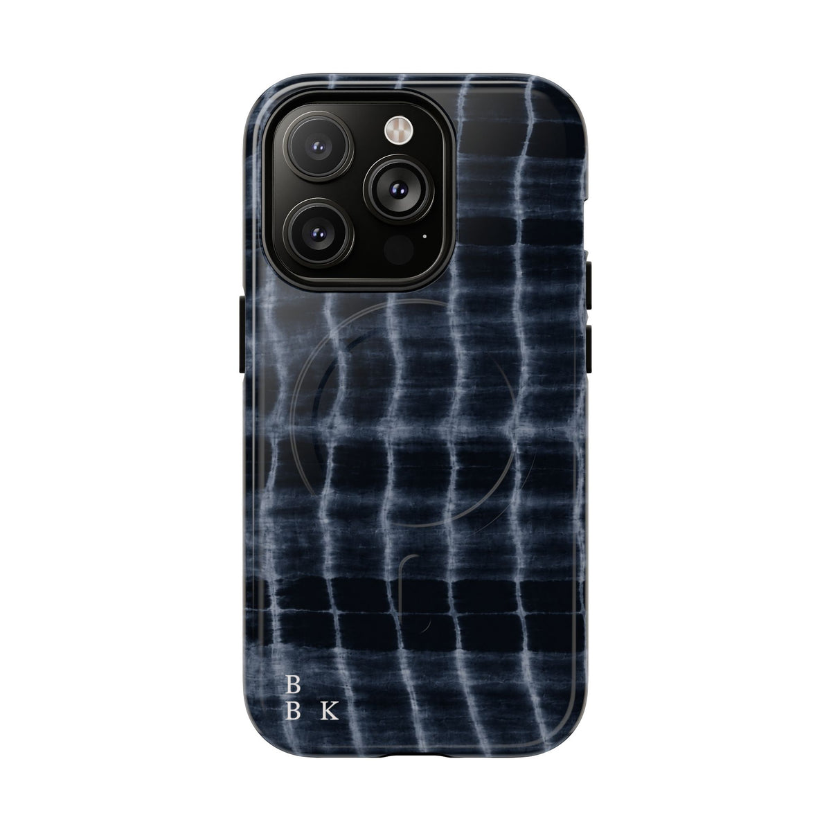 Magnetic Phone Case — Black Tie-Dye Tough Protective Cover with MagSafe