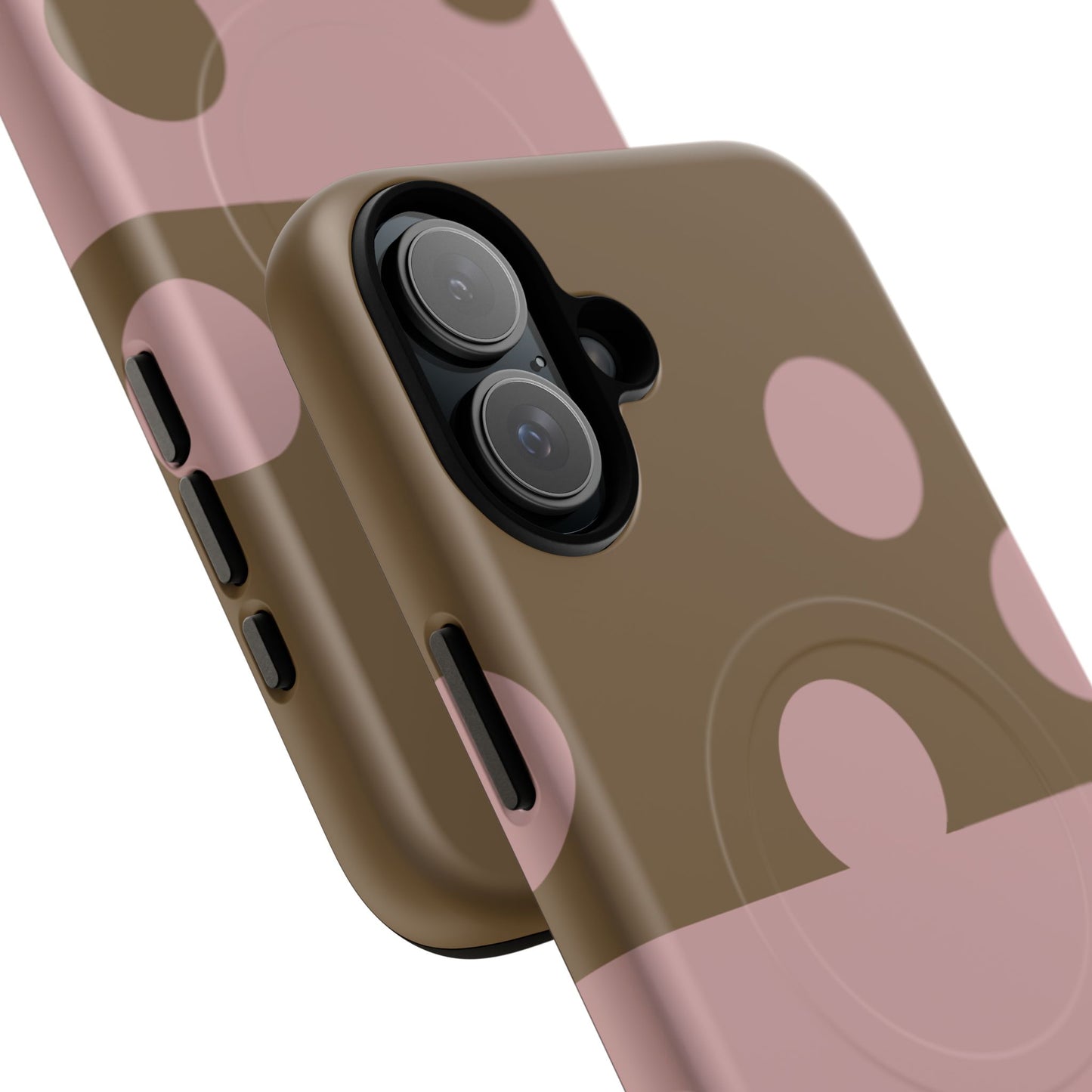 Pink + Yellow Polka Dot Magnetic Tough Case — Protective Magnetic Phone Case with 'BBK' Accent
