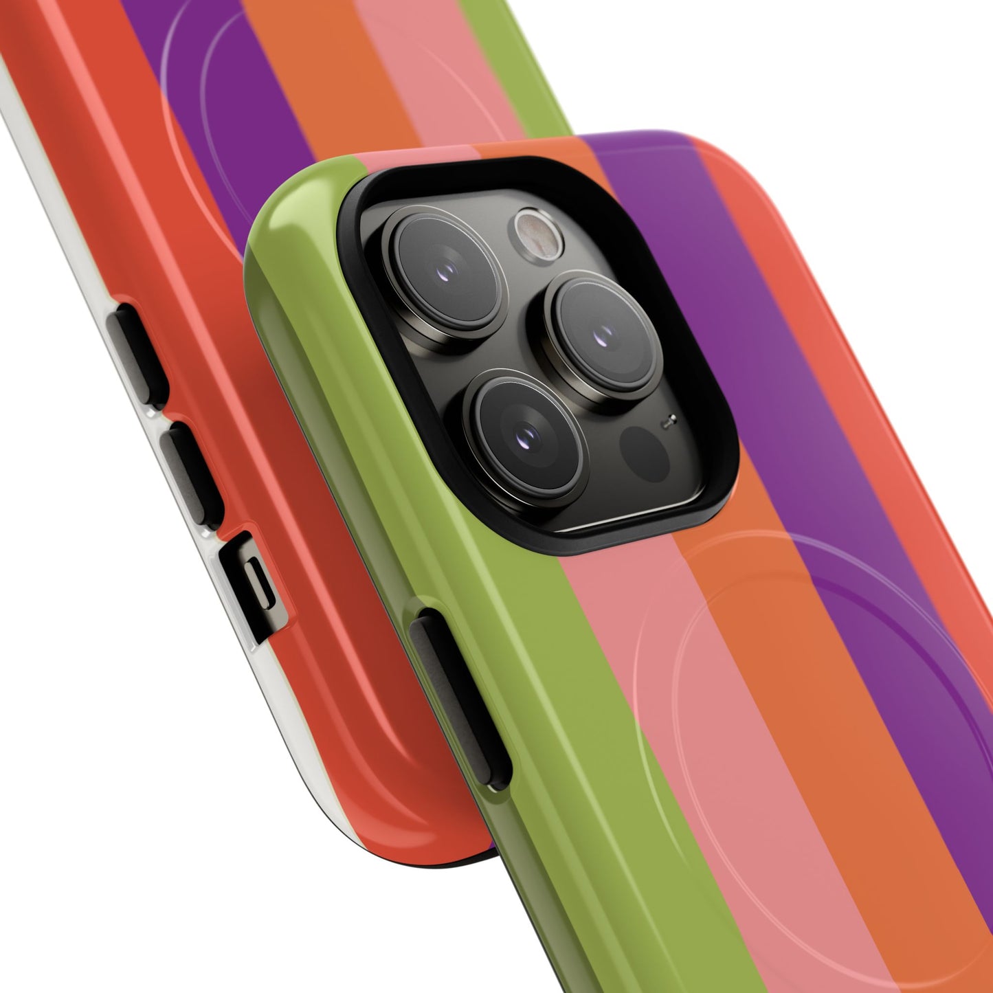 Bold Retro Stripe Magnetic Phone Case — Tough Protective iPhone Cover