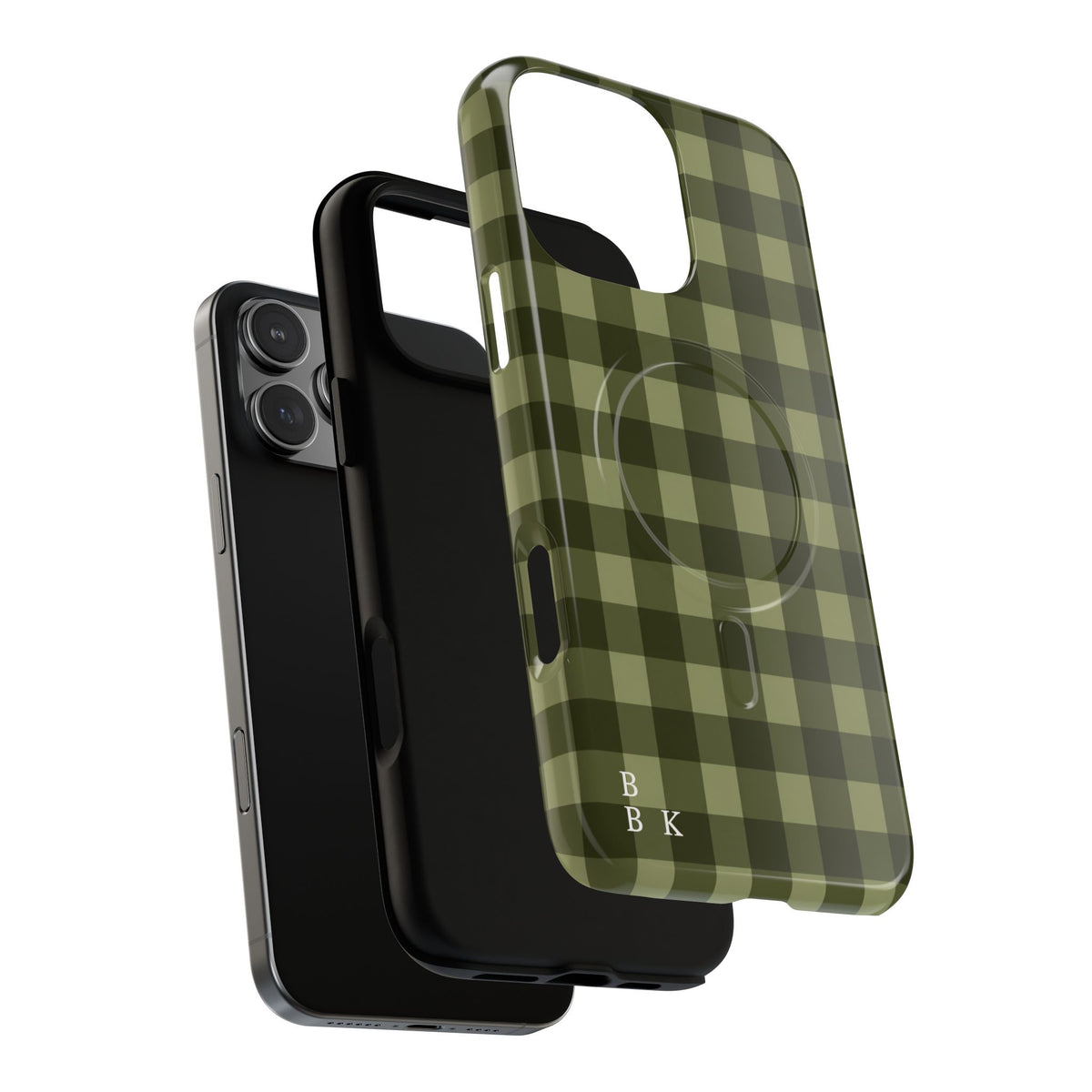 Green Buffalo Plaid Magnetic Phone Case — Tough Protective MagSafe-Compatible Case