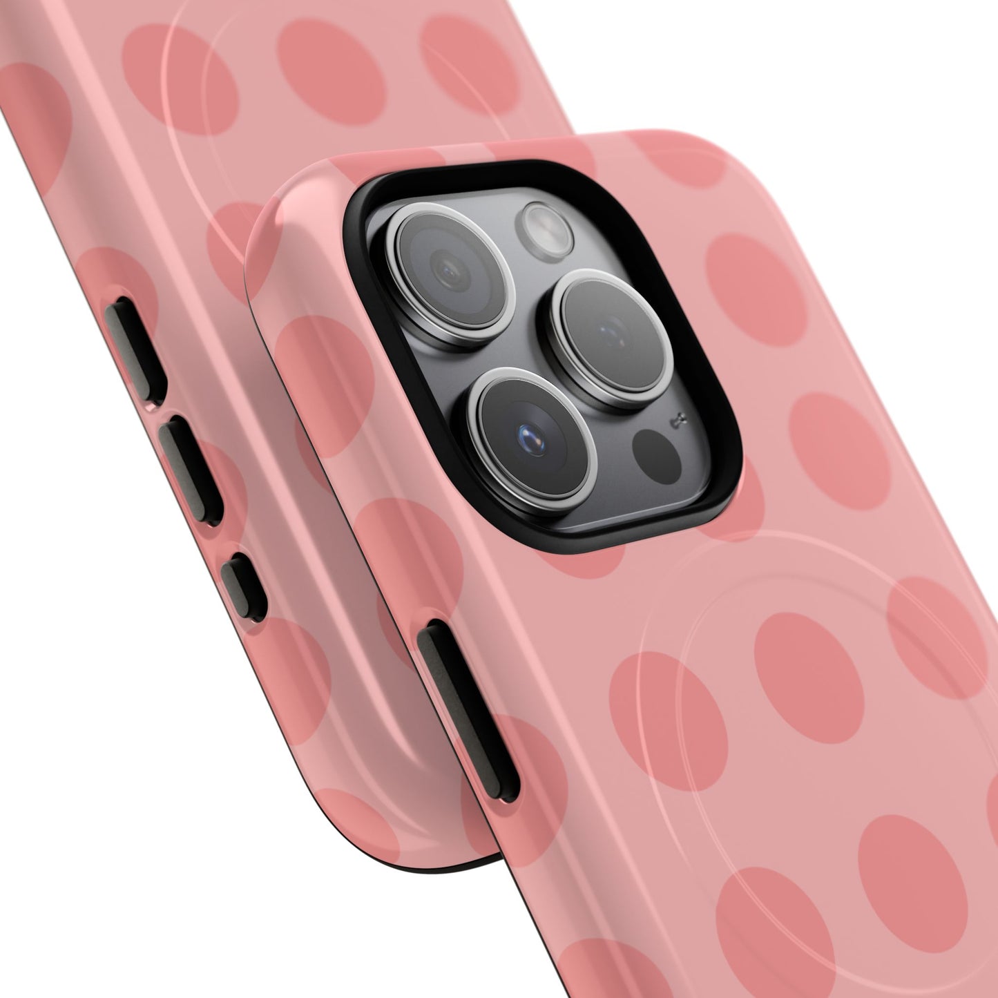 Magnetic Phone Case — Pink Polka Dot Tough Protective Cover