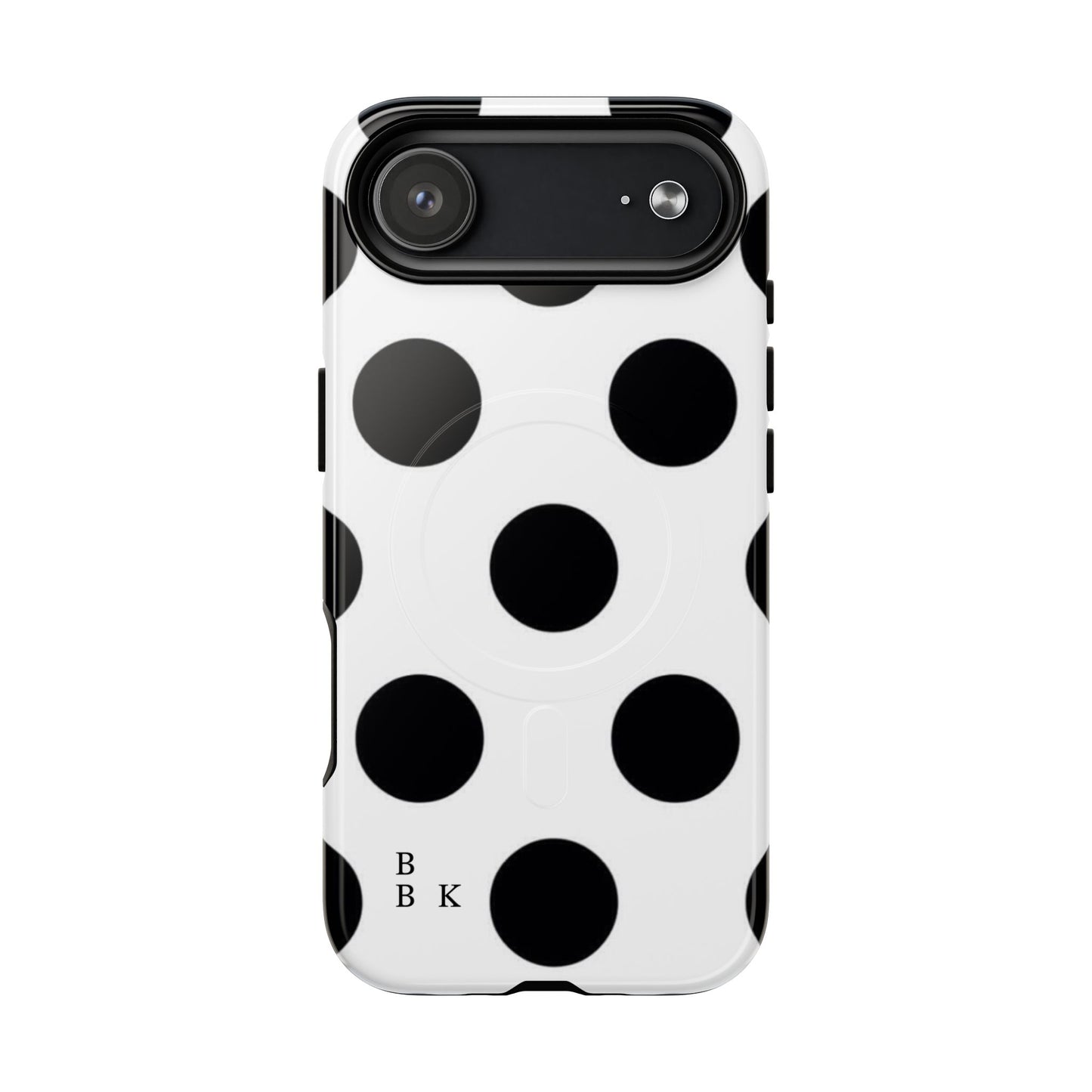 Polka Dot Magnetic Phone Case — Black & White Retro Dot Tough Case