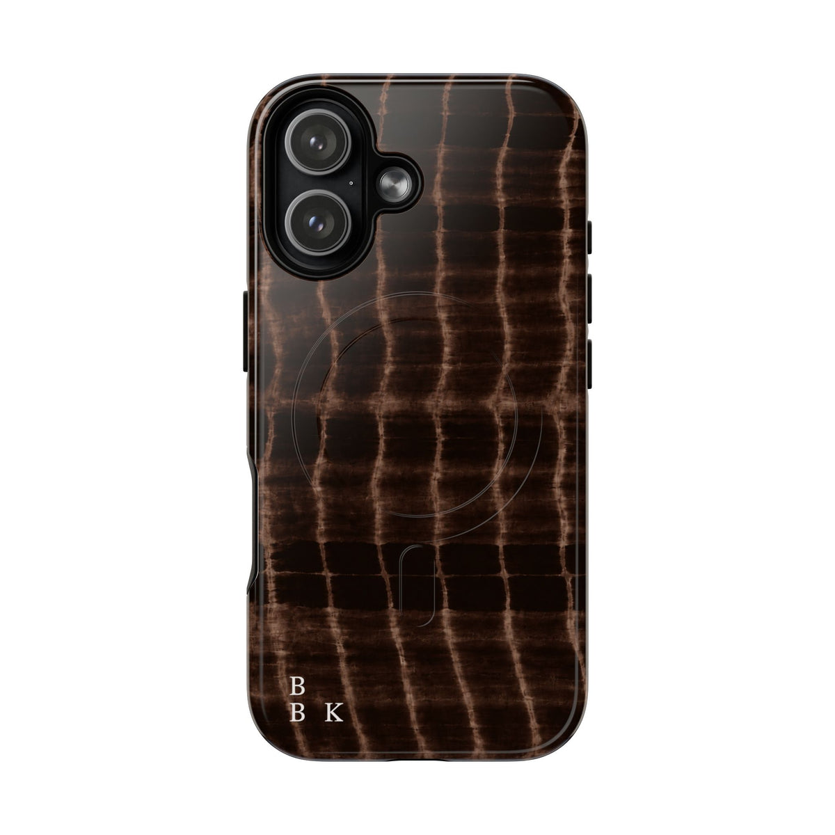 MagSafe Phone Case — Brown Croc Pattern Tough Magnetic Case