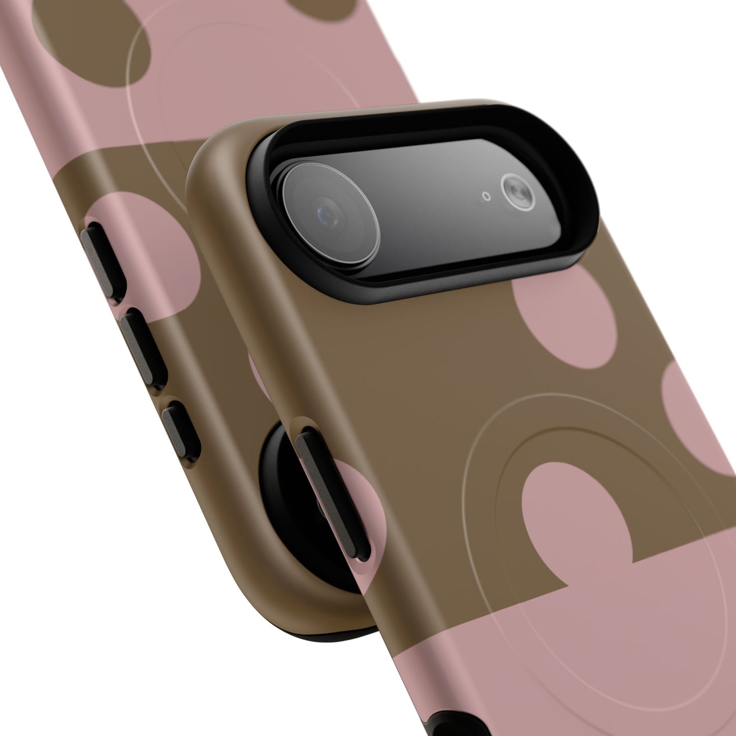 Pink + Yellow Polka Dot Magnetic Tough Case — Protective Magnetic Phone Case with 'BBK' Accent