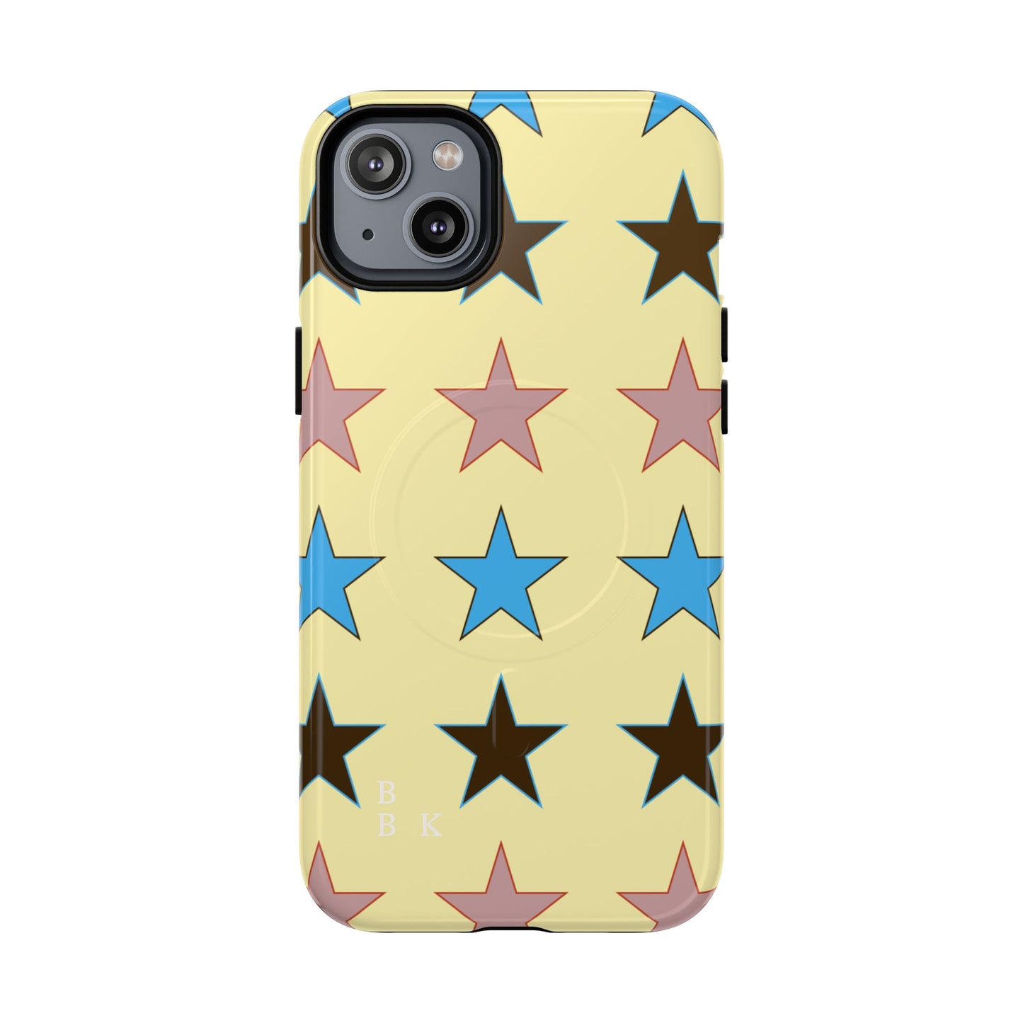 Star Pattern Tough Magnetic Phone Case — Colorful Retro Stars Protective Cover