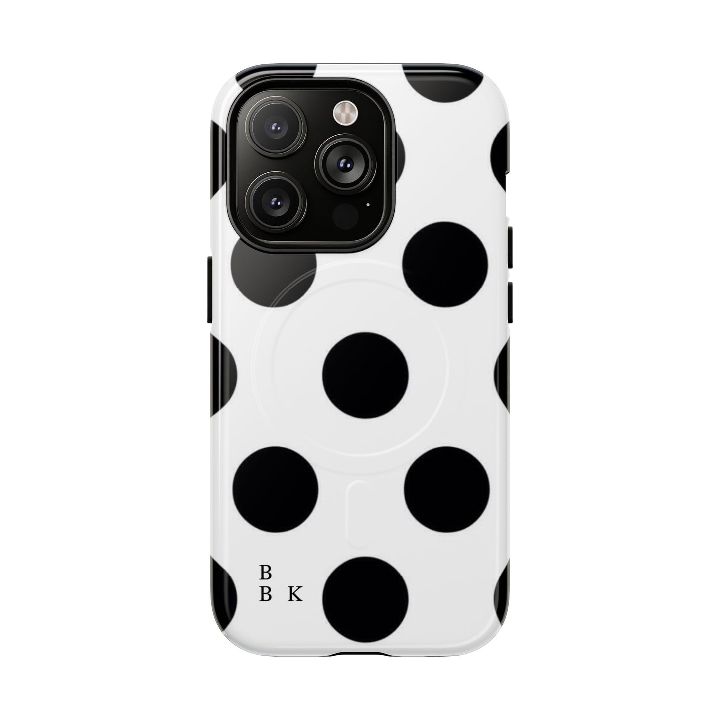 Polka Dot Magnetic Phone Case — Black & White Retro Dot Tough Case