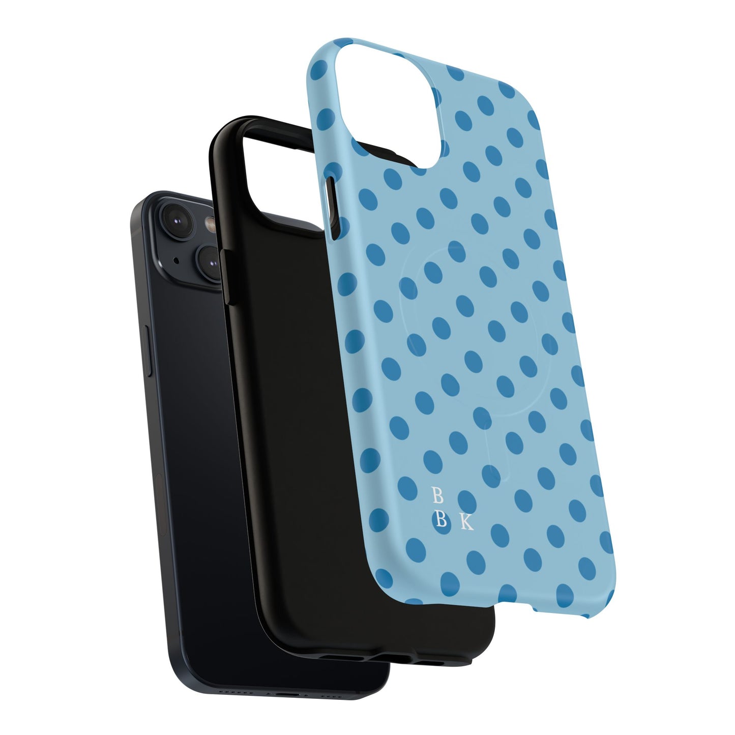 Blue Polka Dot Magnetic Phone Case — Tough Protective iPhone Cover