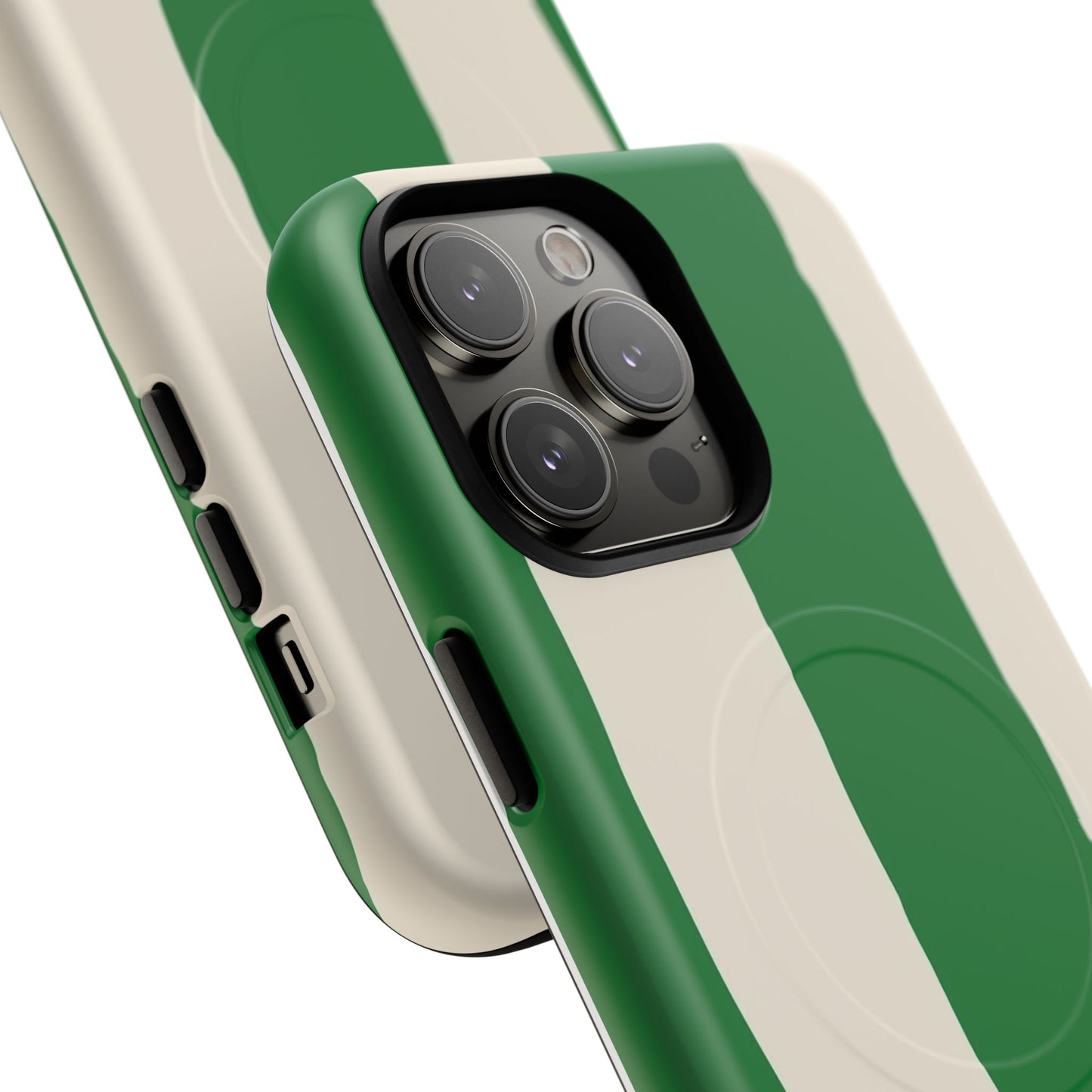 Green Stripe Tough Magnetic Phone Case — Custom Monogram BBK