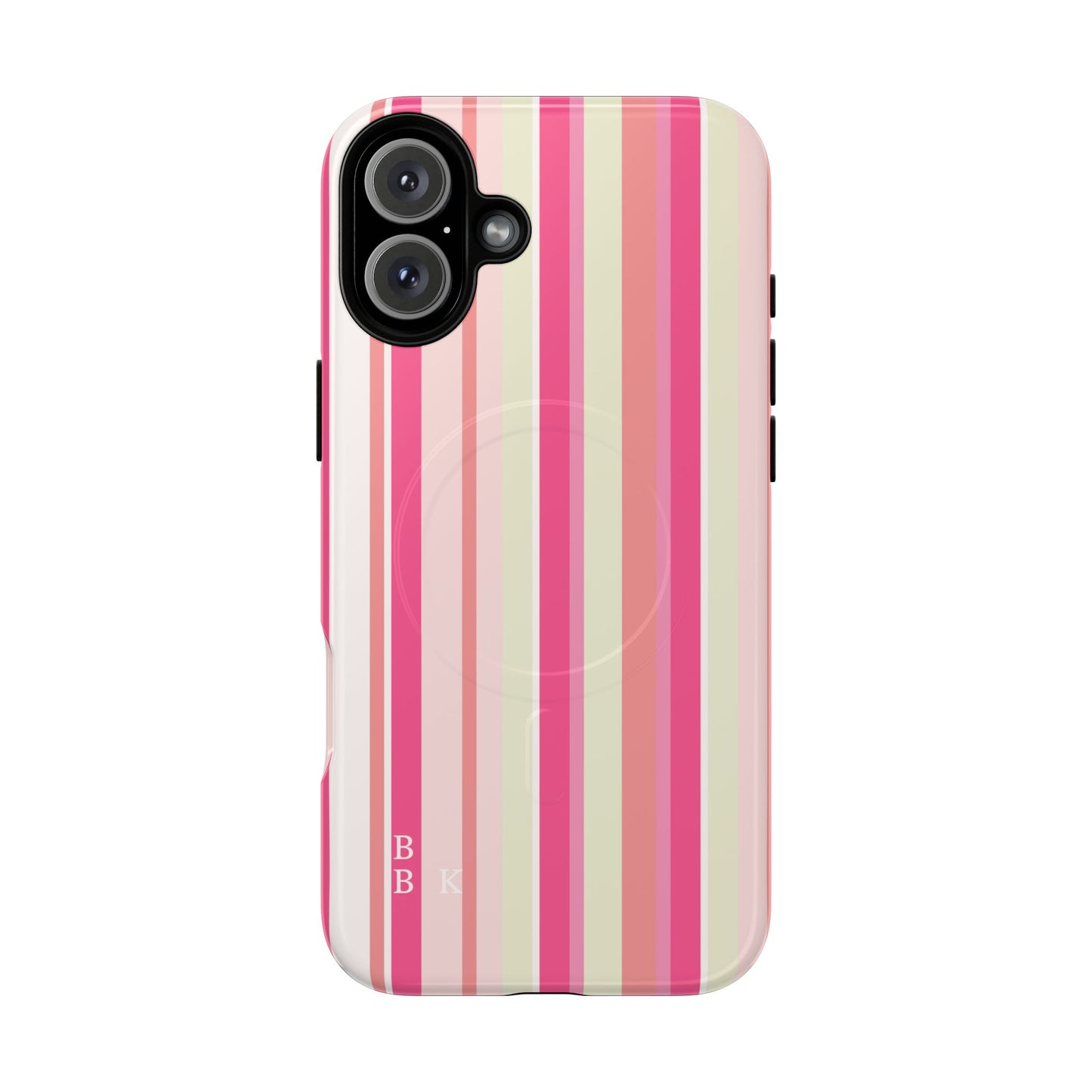 Magnetic Tough Case — Pink Striped Phone Cover (MagSafe Compatible)