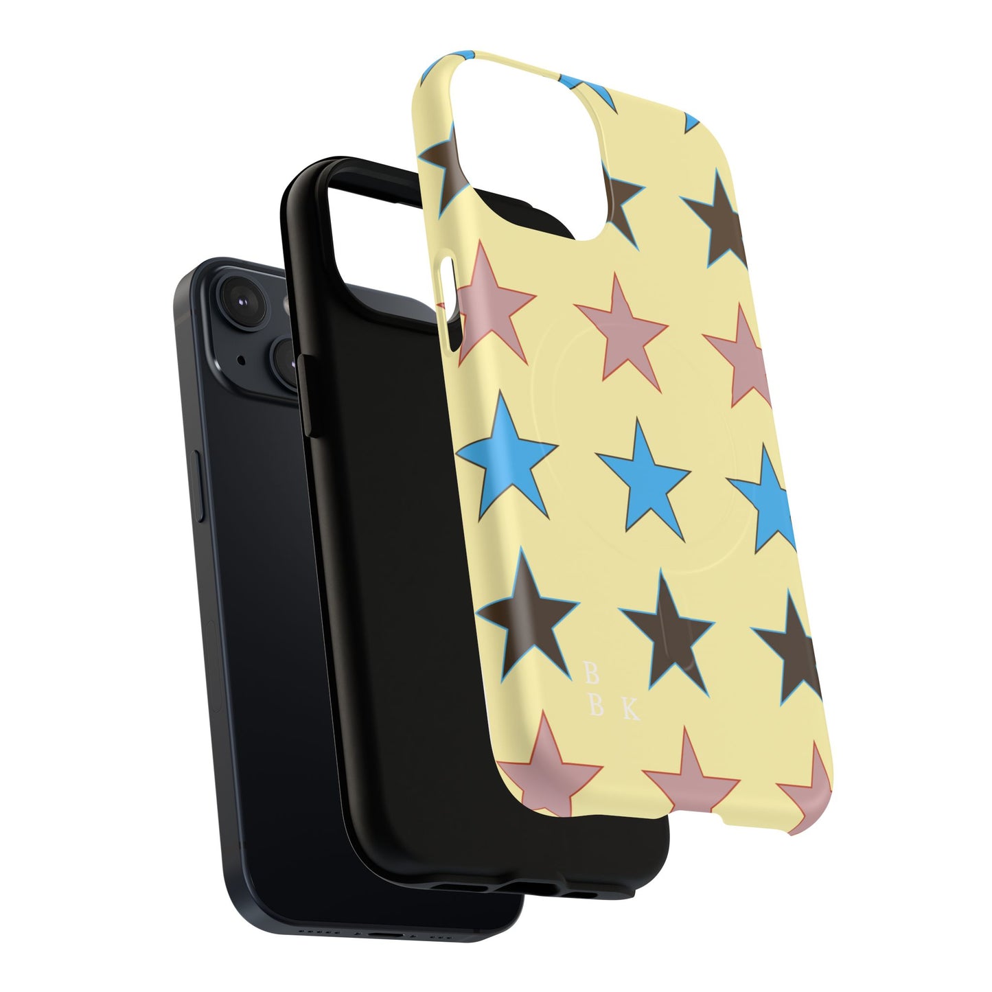 Star Pattern Tough Magnetic Phone Case — Colorful Retro Stars Protective Cover