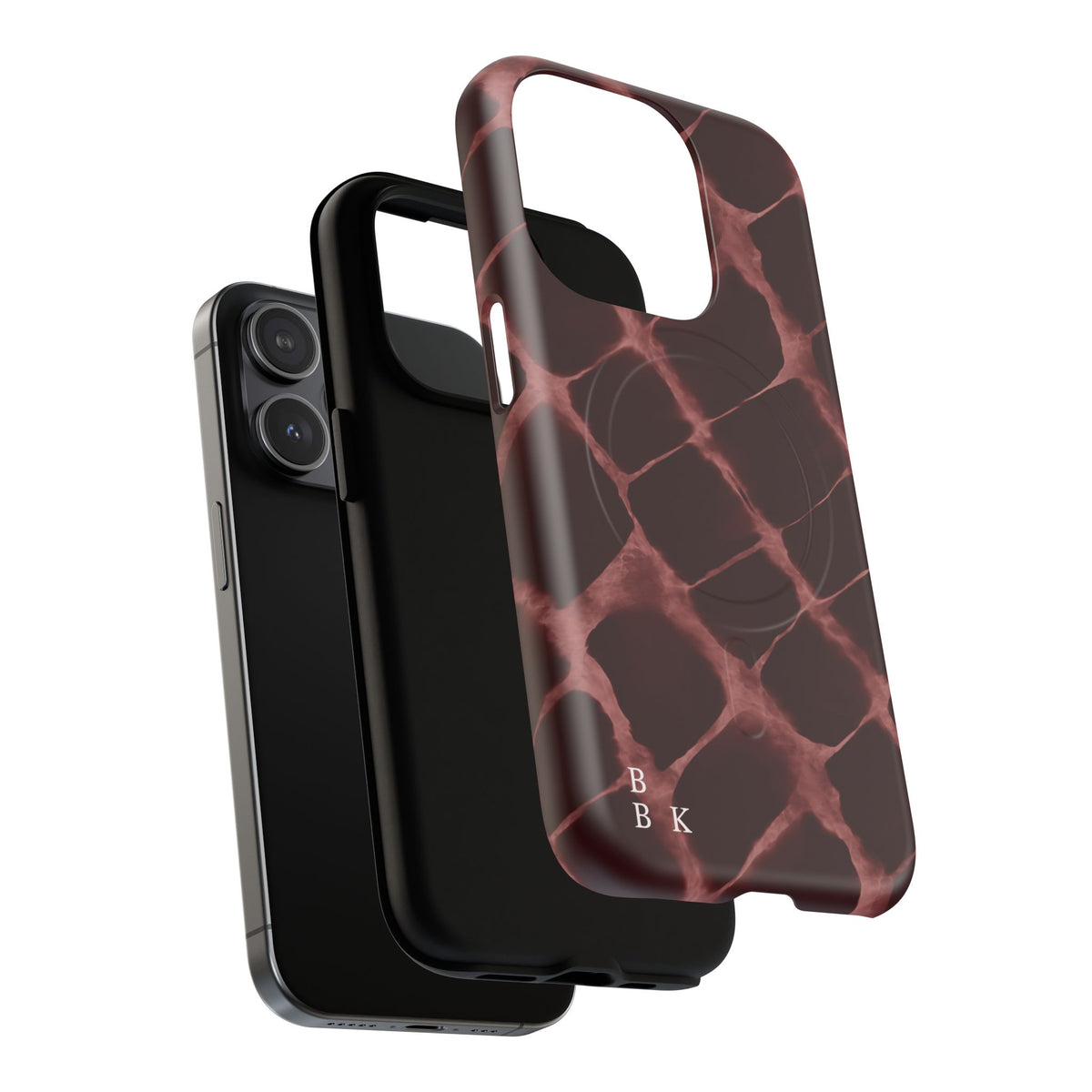 Magnetic Phone Case — Burgundy Marble Tough Protective Cover