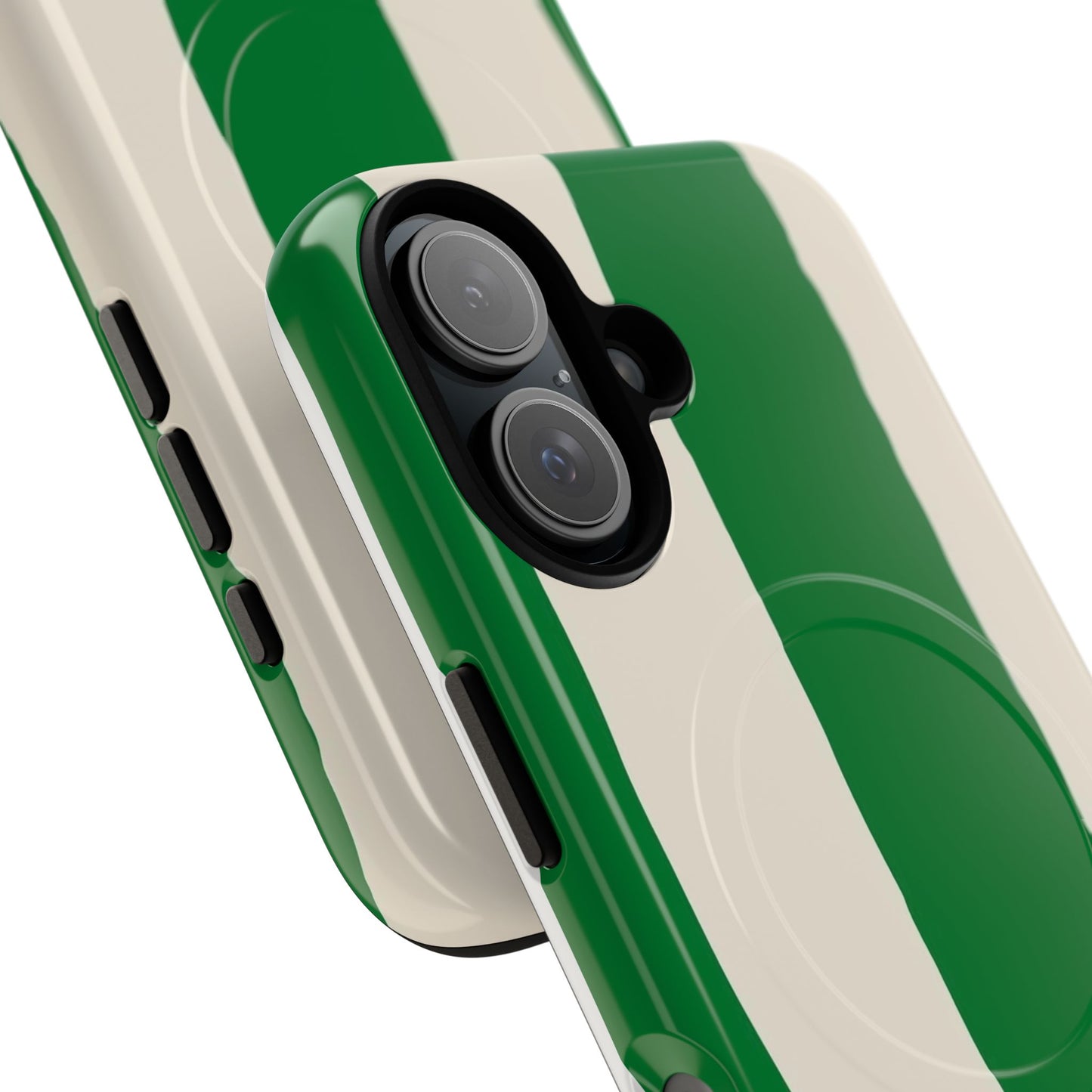 Green Stripe Tough Magnetic Phone Case — Custom Monogram BBK