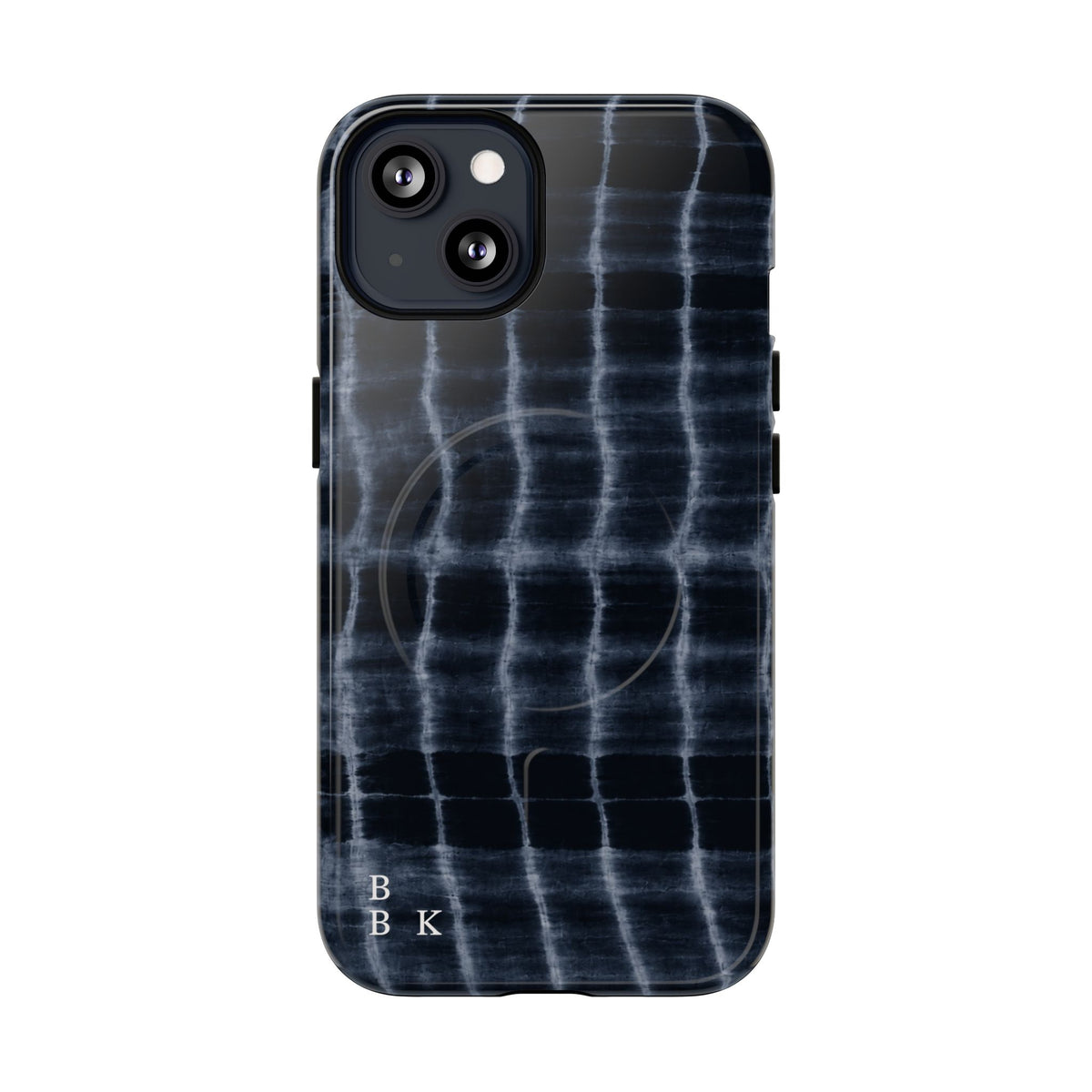 Magnetic Phone Case — Black Tie-Dye Tough Protective Cover with MagSafe