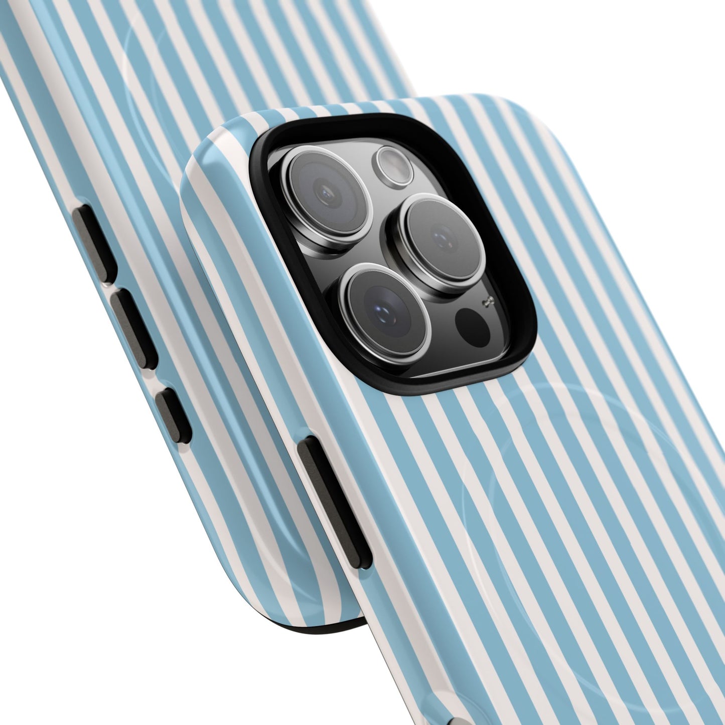 MagSafe Phone Case — Blue Vertical Stripe Tough Magnetic Protective Cover