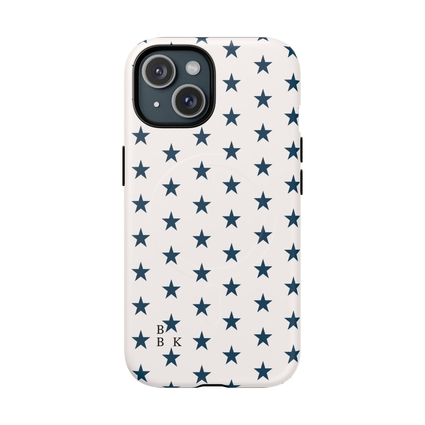 Star Pattern Tough Magnetic Phone Case — Navy Stars on White