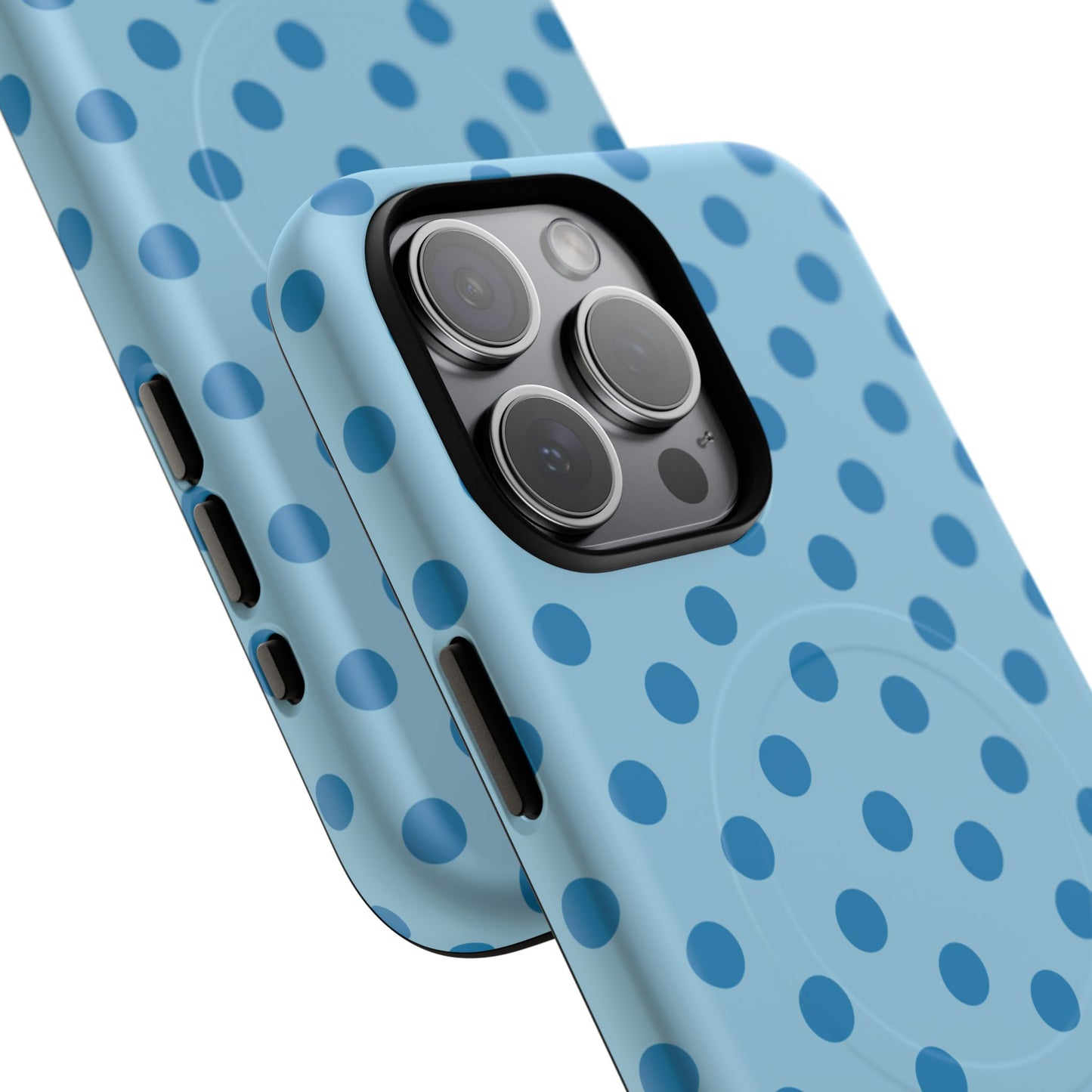 Blue Polka Dot Magnetic Phone Case — Tough Protective iPhone Cover