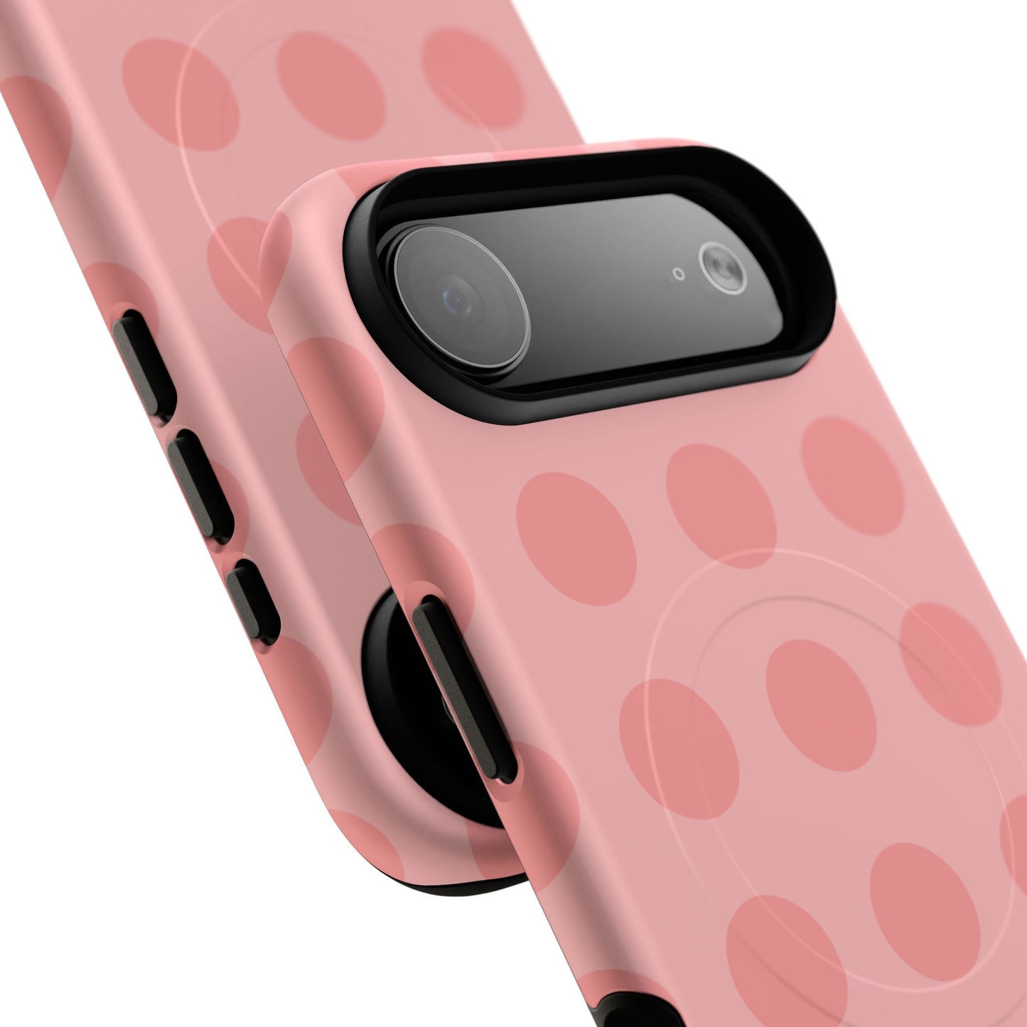 Magnetic Phone Case — Pink Polka Dot Tough Protective Cover