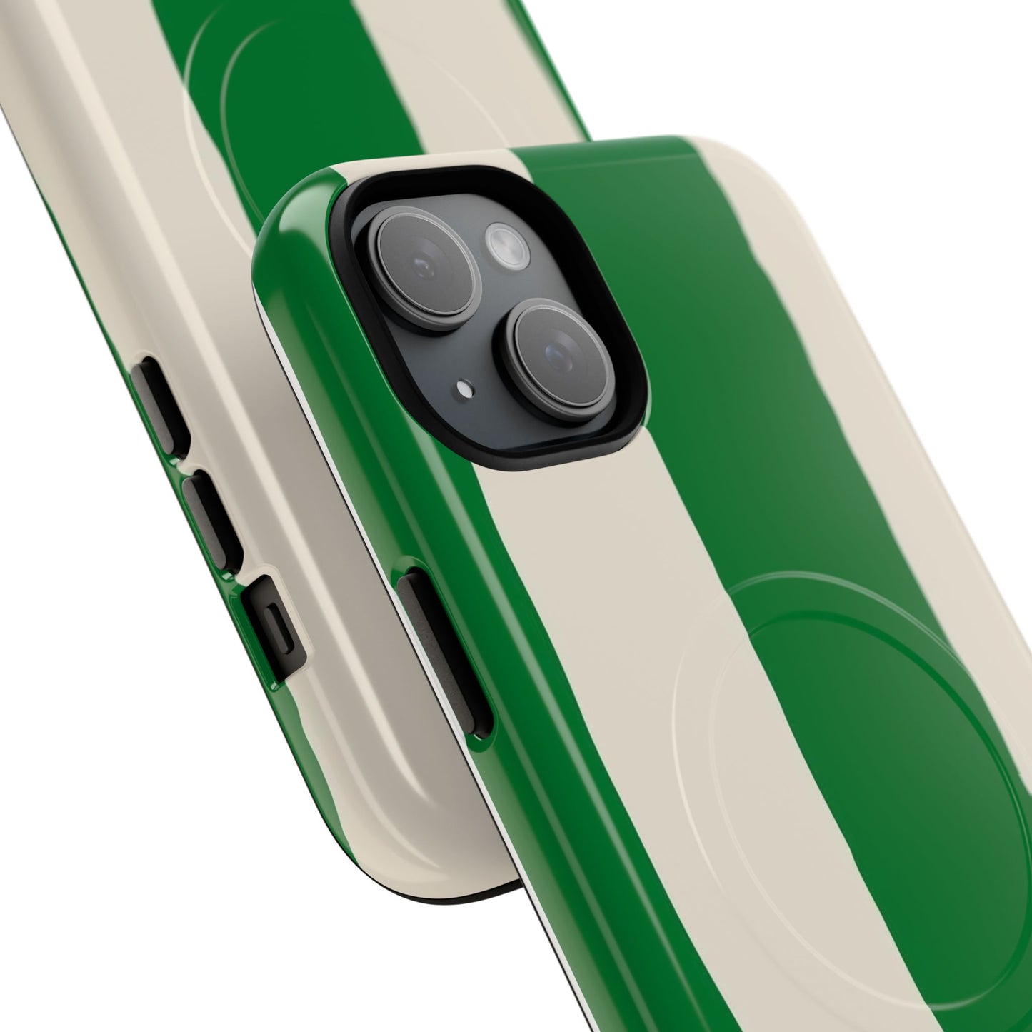 Green Stripe Tough Magnetic Phone Case — Custom Monogram BBK