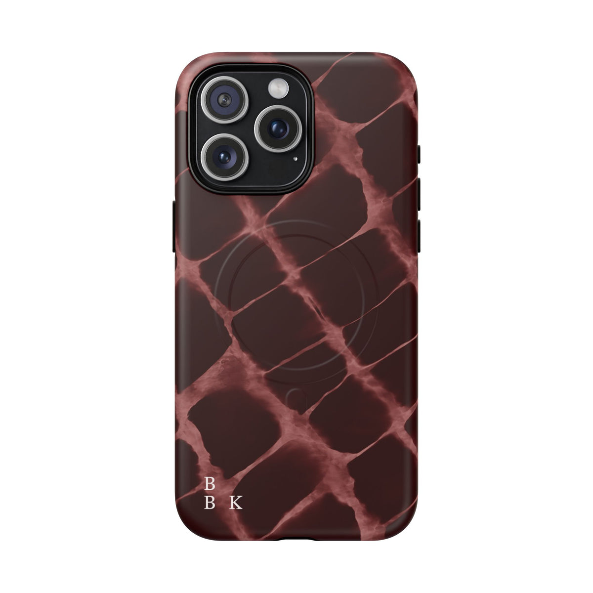 Magnetic Phone Case — Burgundy Marble Tough Protective Cover