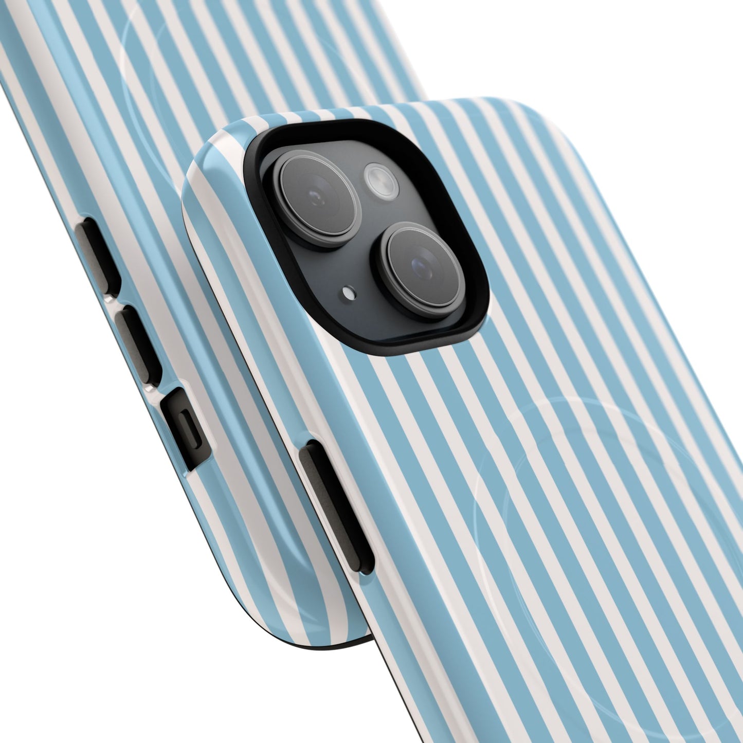 MagSafe Phone Case — Blue Vertical Stripe Tough Magnetic Protective Cover