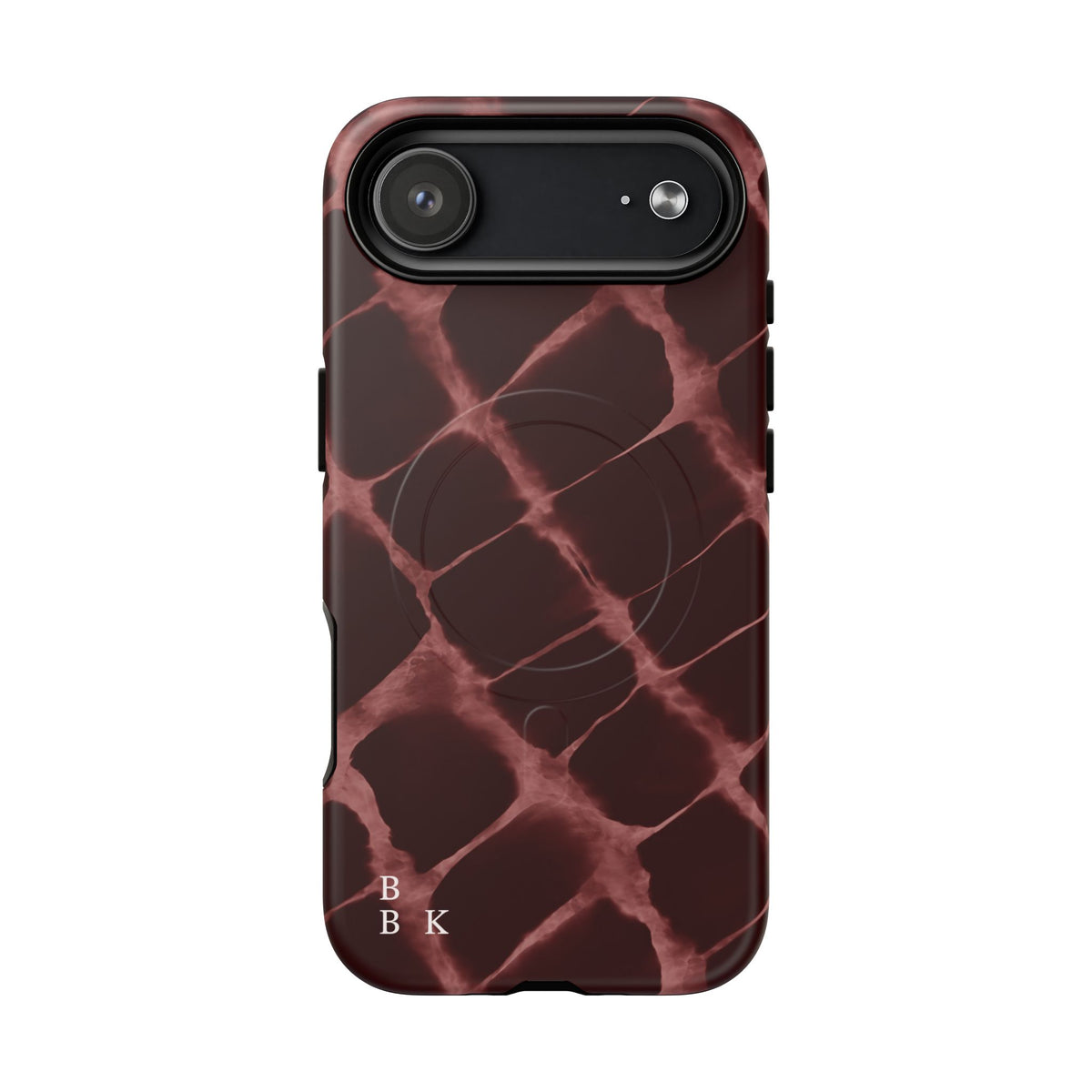 Magnetic Phone Case — Burgundy Marble Tough Protective Cover