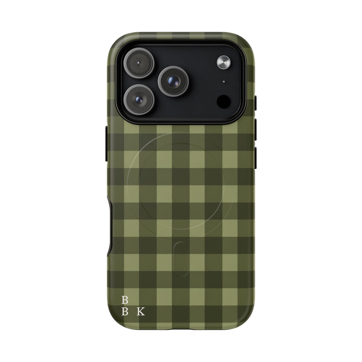 Green Buffalo Plaid Magnetic Phone Case — Tough Protective MagSafe-Compatible Case