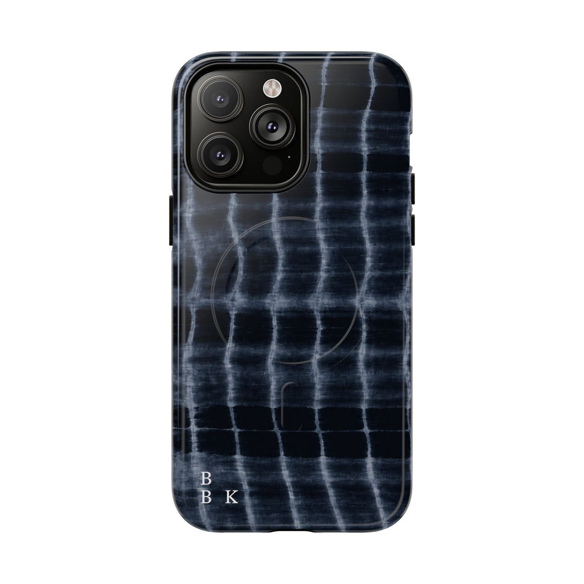 Magnetic Phone Case — Black Tie-Dye Tough Protective Cover with MagSafe