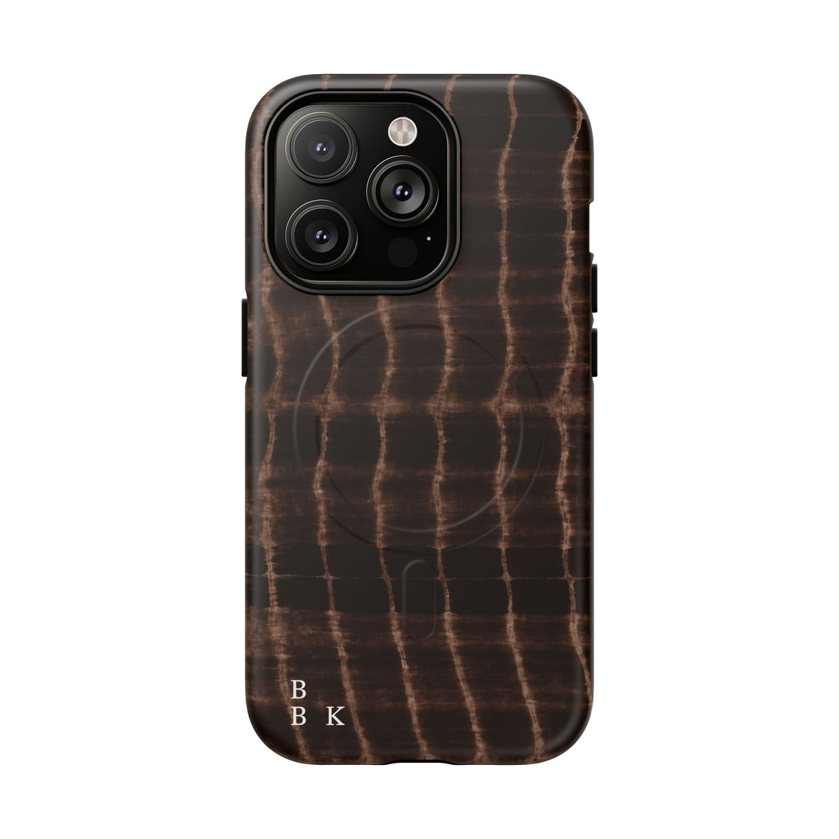 MagSafe Phone Case — Brown Croc Pattern Tough Magnetic Case