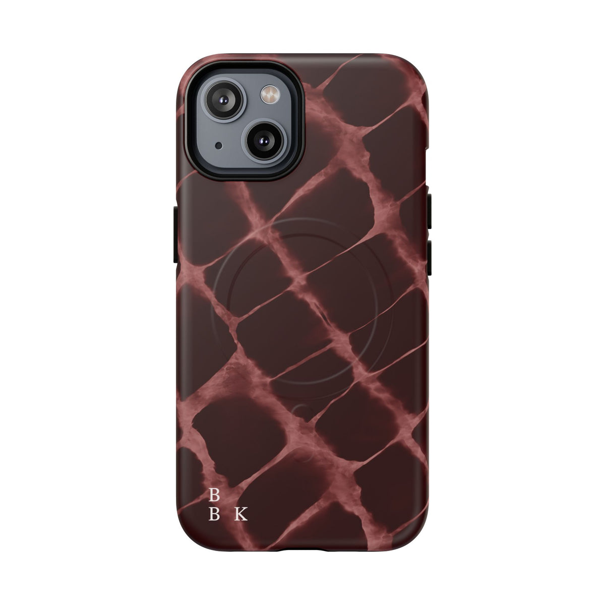 Magnetic Phone Case — Burgundy Marble Tough Protective Cover