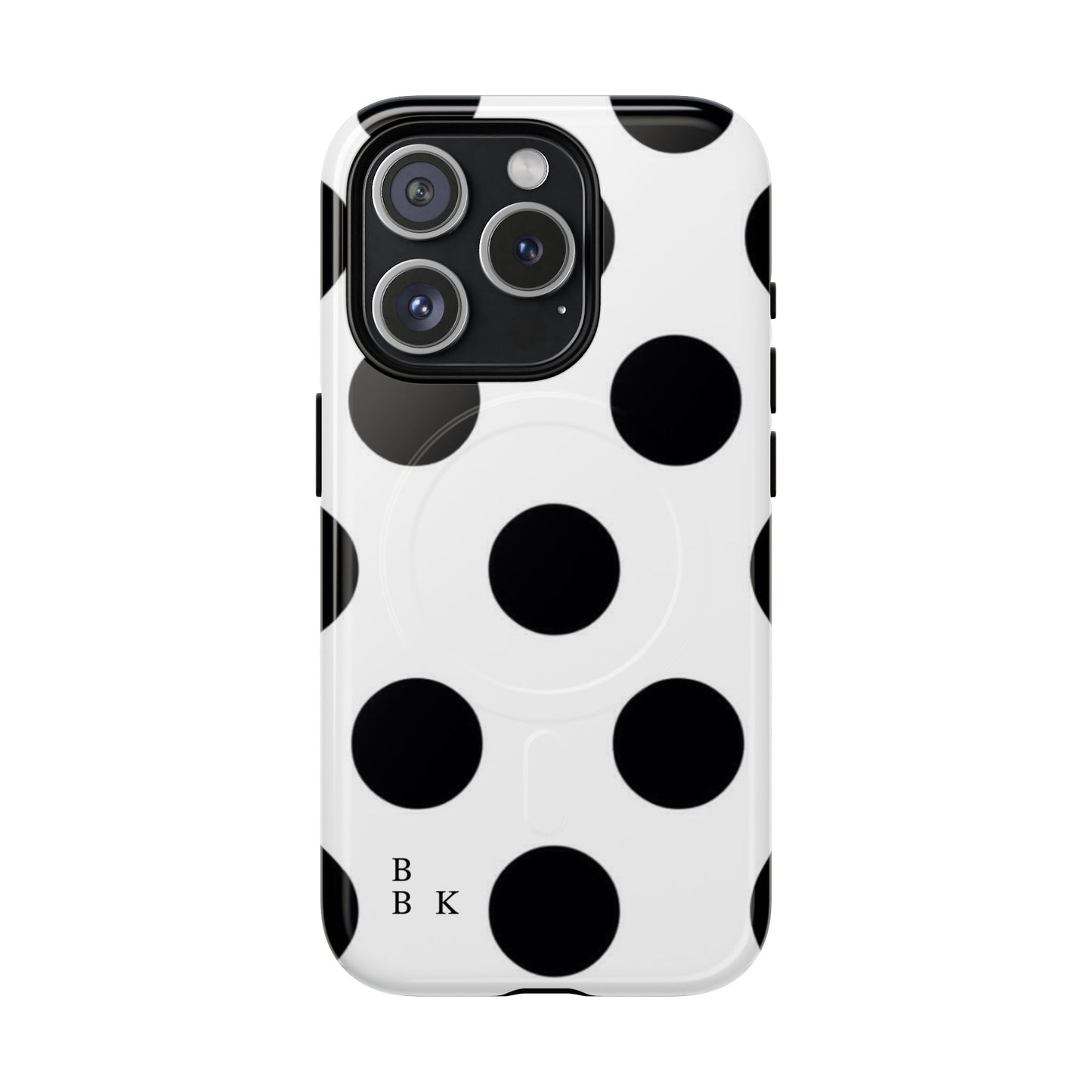Polka Dot Magnetic Phone Case — Black & White Retro Dot Tough Case