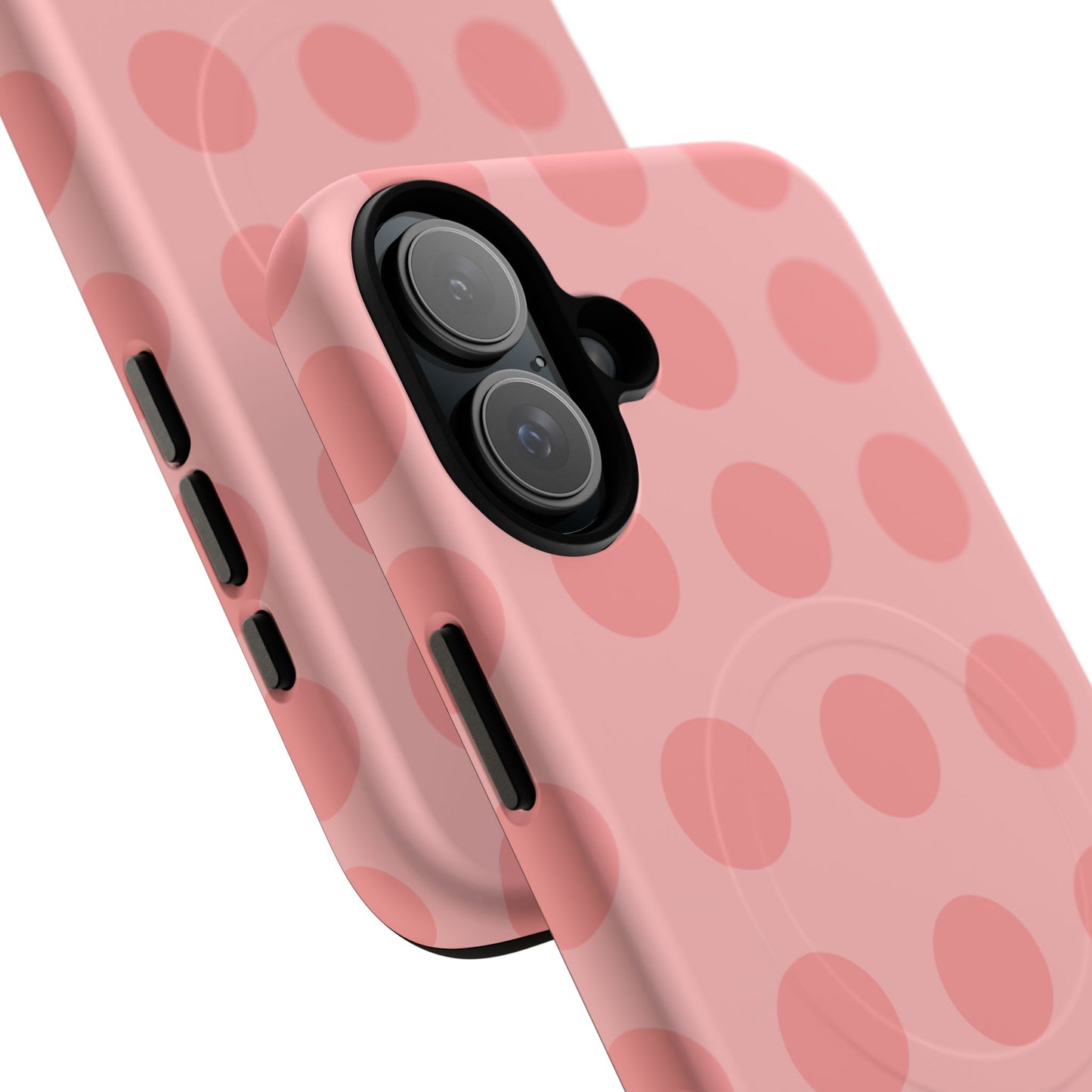 Magnetic Phone Case — Pink Polka Dot Tough Protective Cover