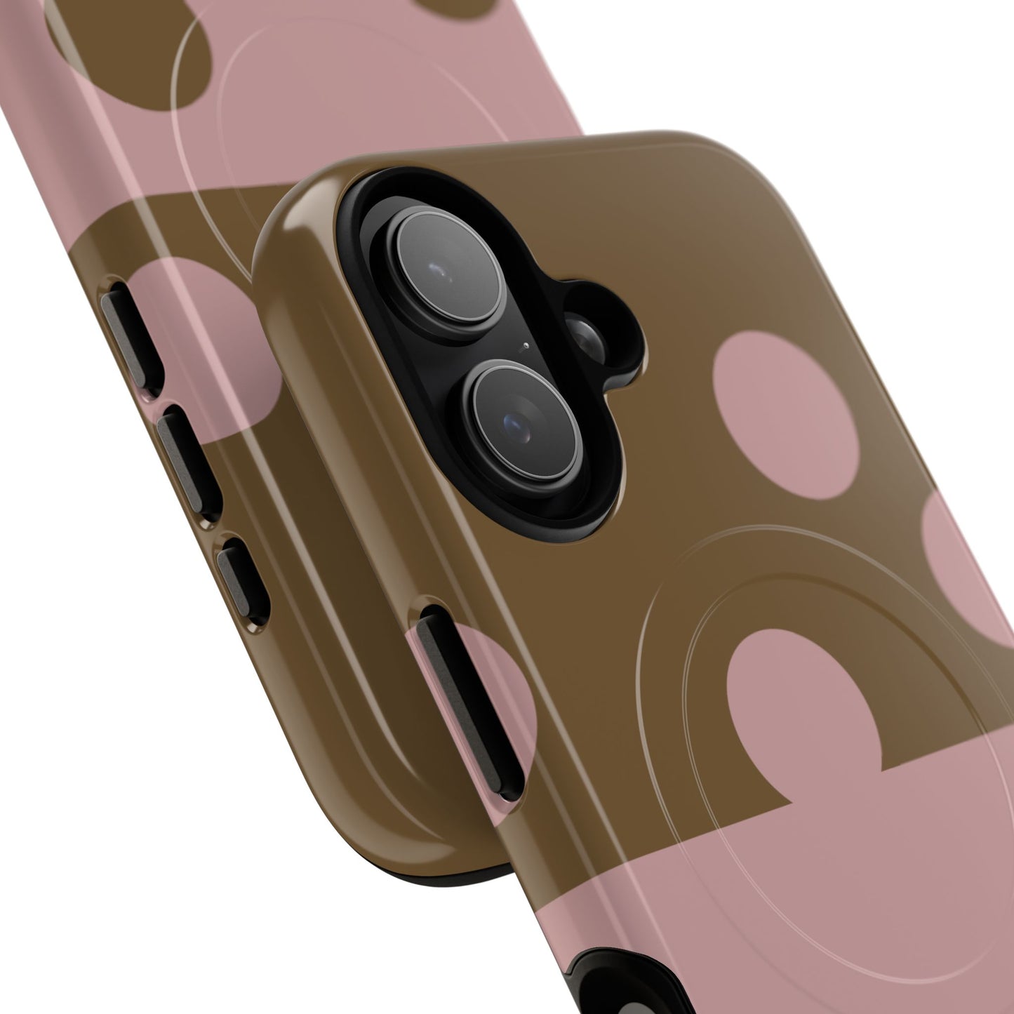 Pink + Yellow Polka Dot Magnetic Tough Case — Protective Magnetic Phone Case with 'BBK' Accent