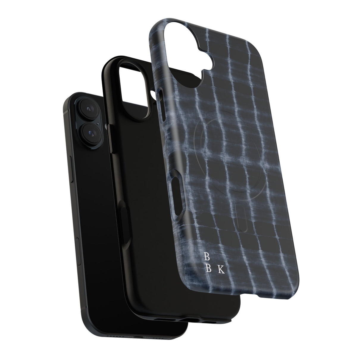 Magnetic Phone Case — Black Tie-Dye Tough Protective Cover with MagSafe