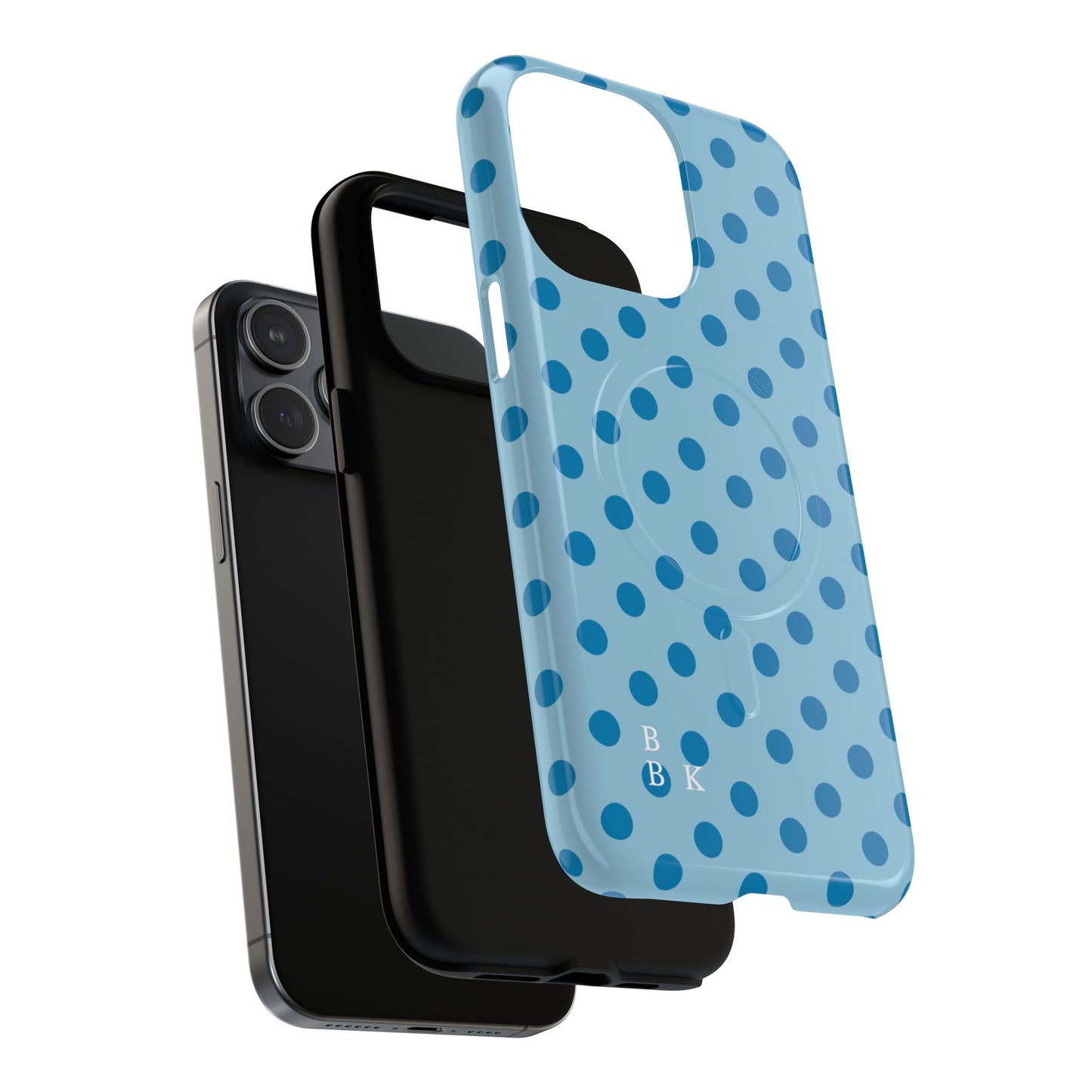 Blue Polka Dot Magnetic Phone Case — Tough Protective iPhone Cover