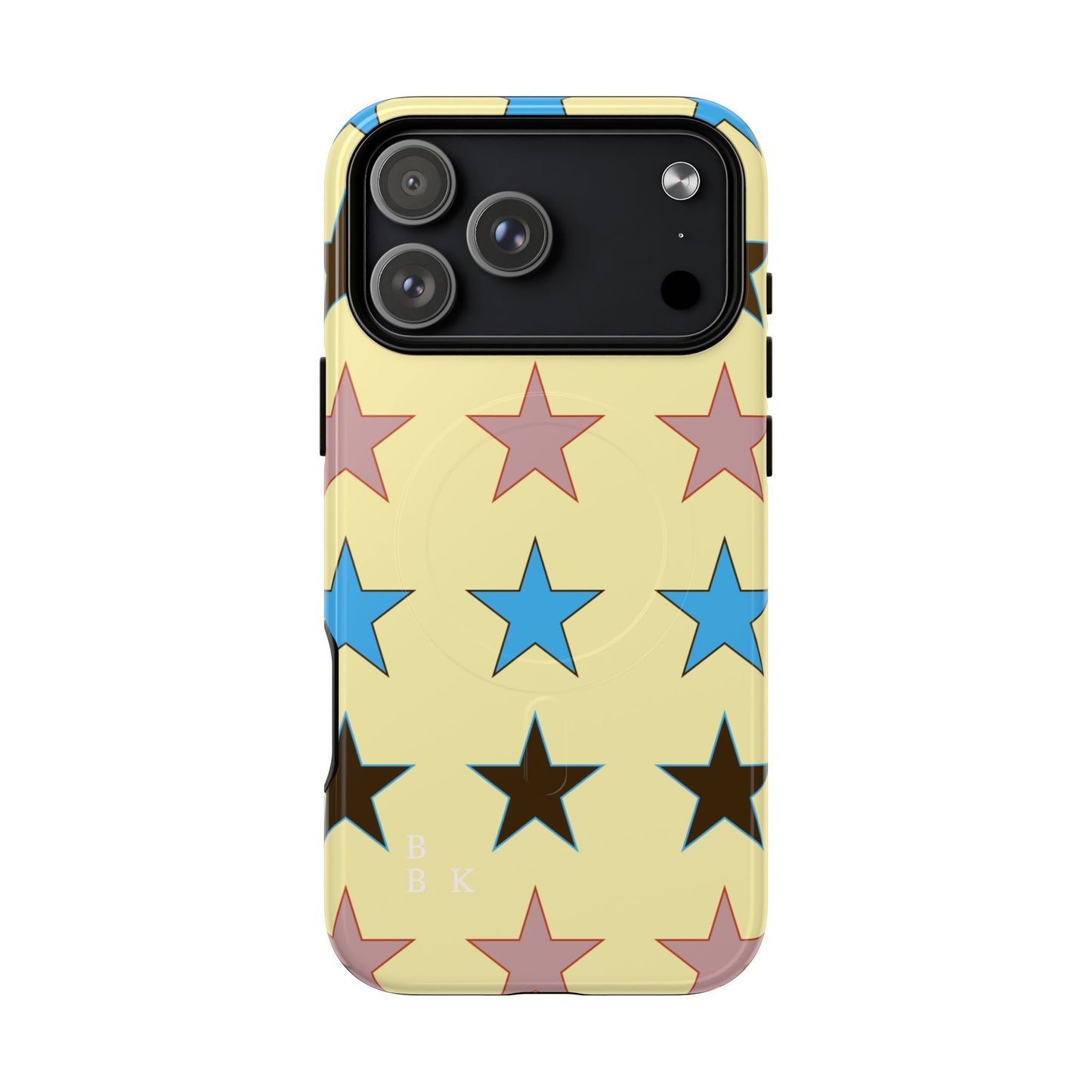 Star Pattern Tough Magnetic Phone Case — Colorful Retro Stars Protective Cover