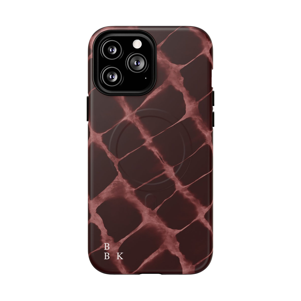 Magnetic Phone Case — Burgundy Marble Tough Protective Cover
