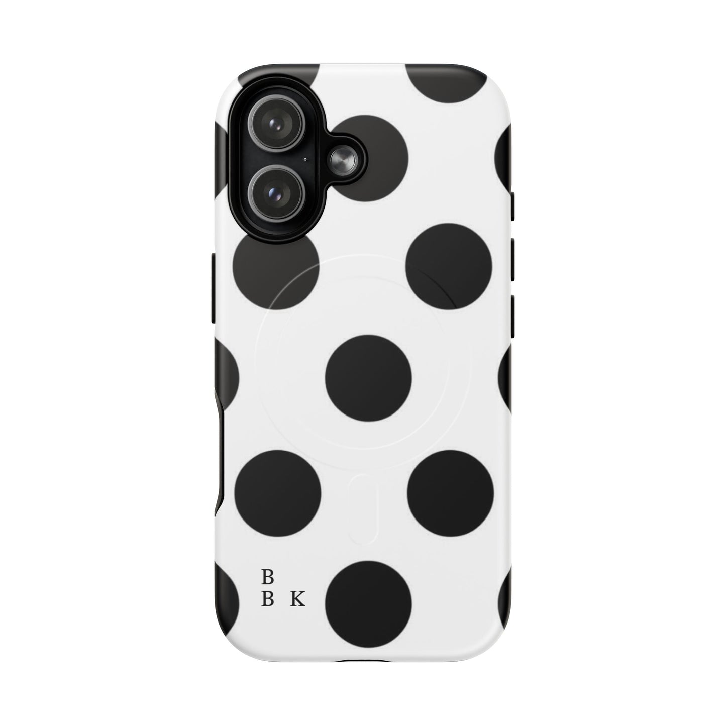 Polka Dot Magnetic Phone Case — Black & White Retro Dot Tough Case