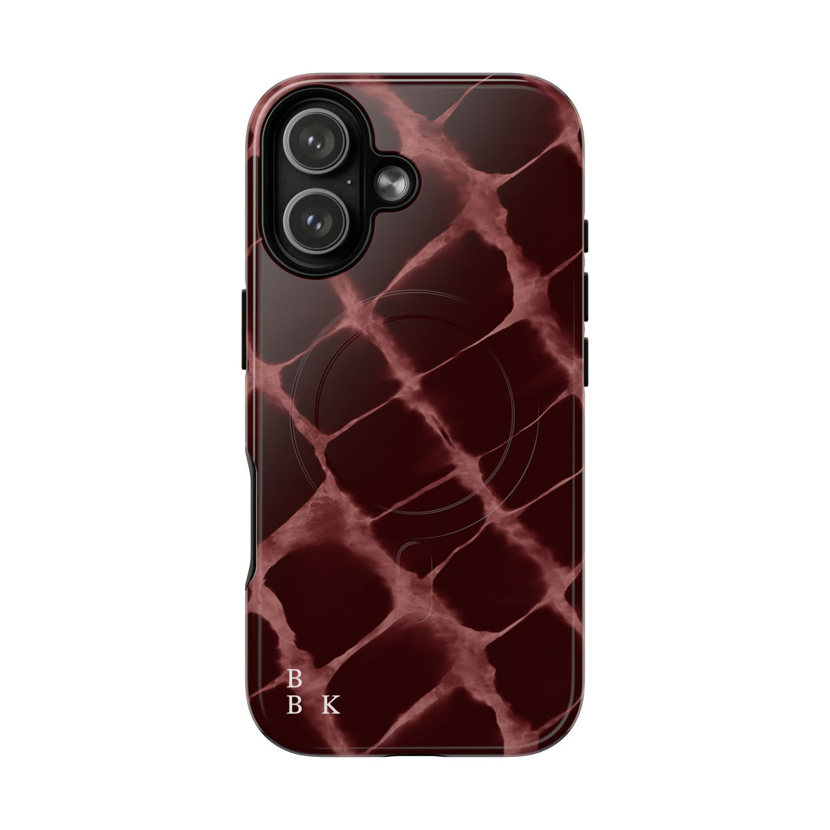 Magnetic Phone Case — Burgundy Marble Tough Protective Cover